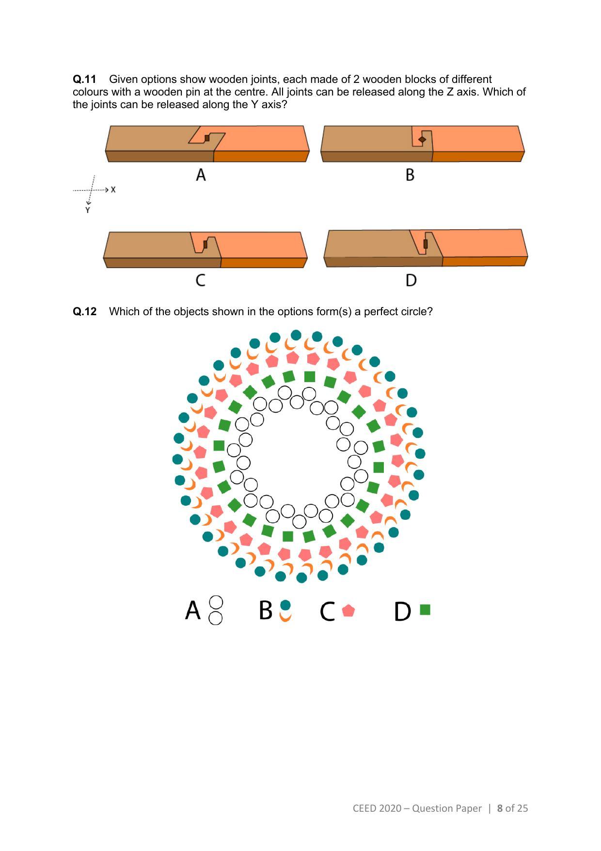 CEED 2020 Question Paper - Page 8