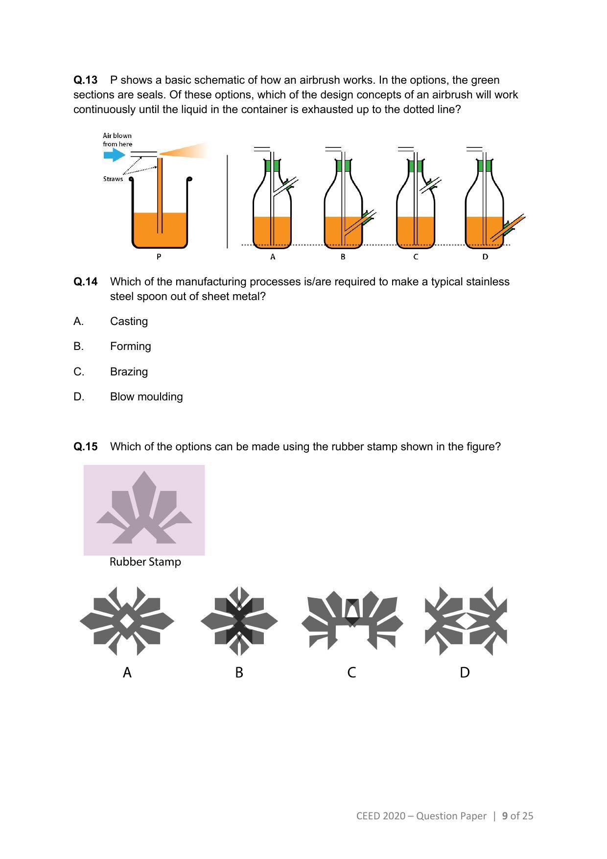 CEED 2020 Question Paper - Page 9