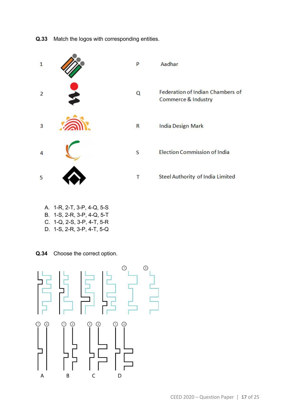 CEED 2020 Question Paper - Page 17