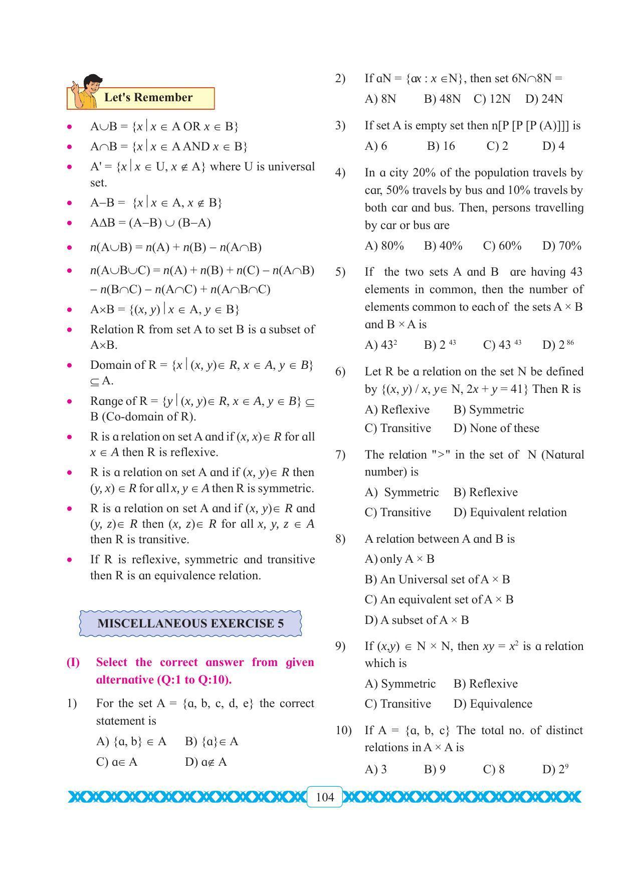 Maharashtra Board Class 11 Maths Textbook - Page 114