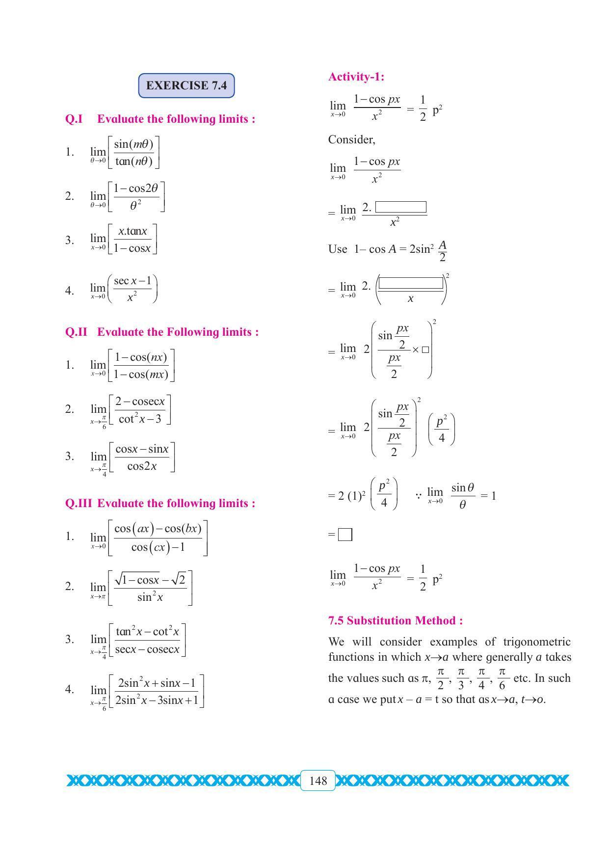 Maharashtra Board Class 11 Maths Textbook - Page 158