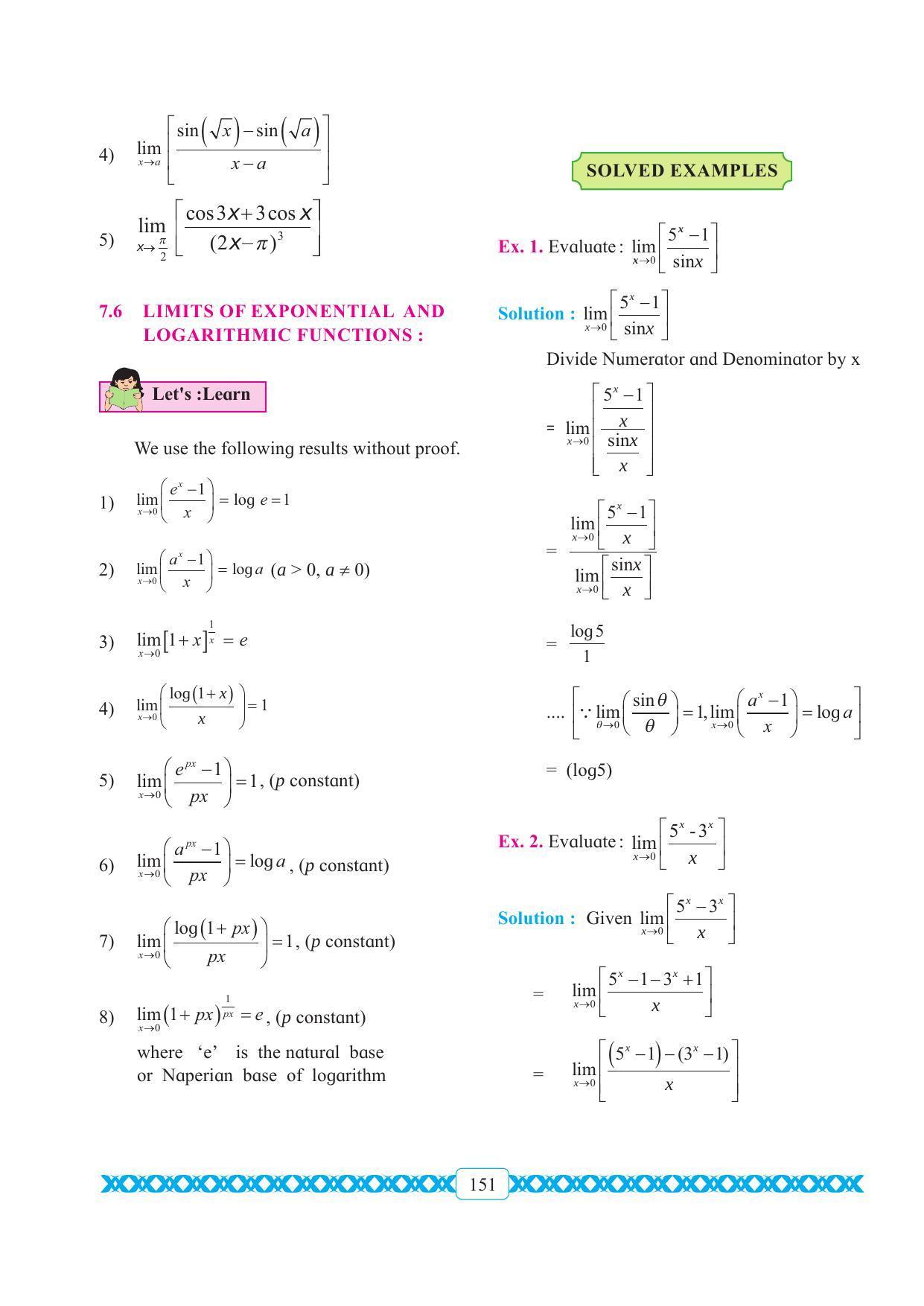 Maharashtra Board Class 11 Maths Textbook - Page 161