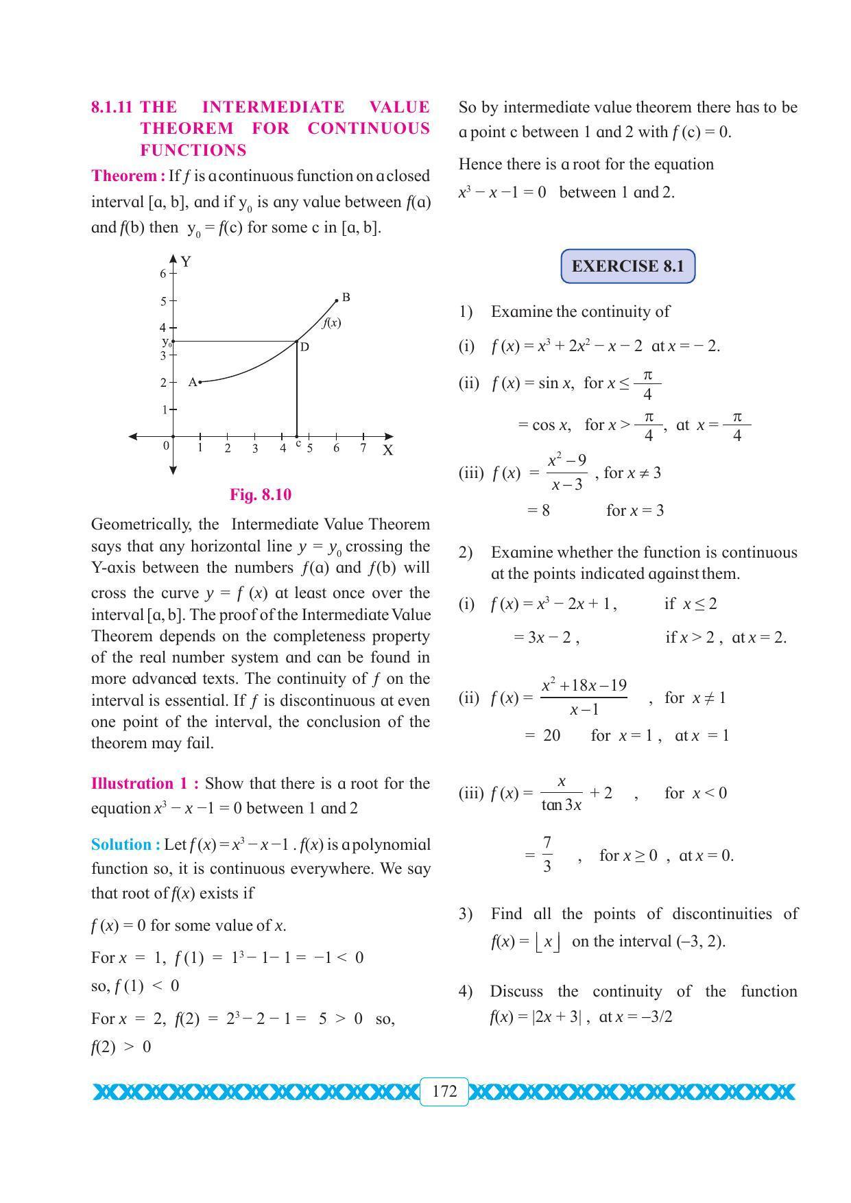 Maharashtra Board Class 11 Maths Textbook - Page 182