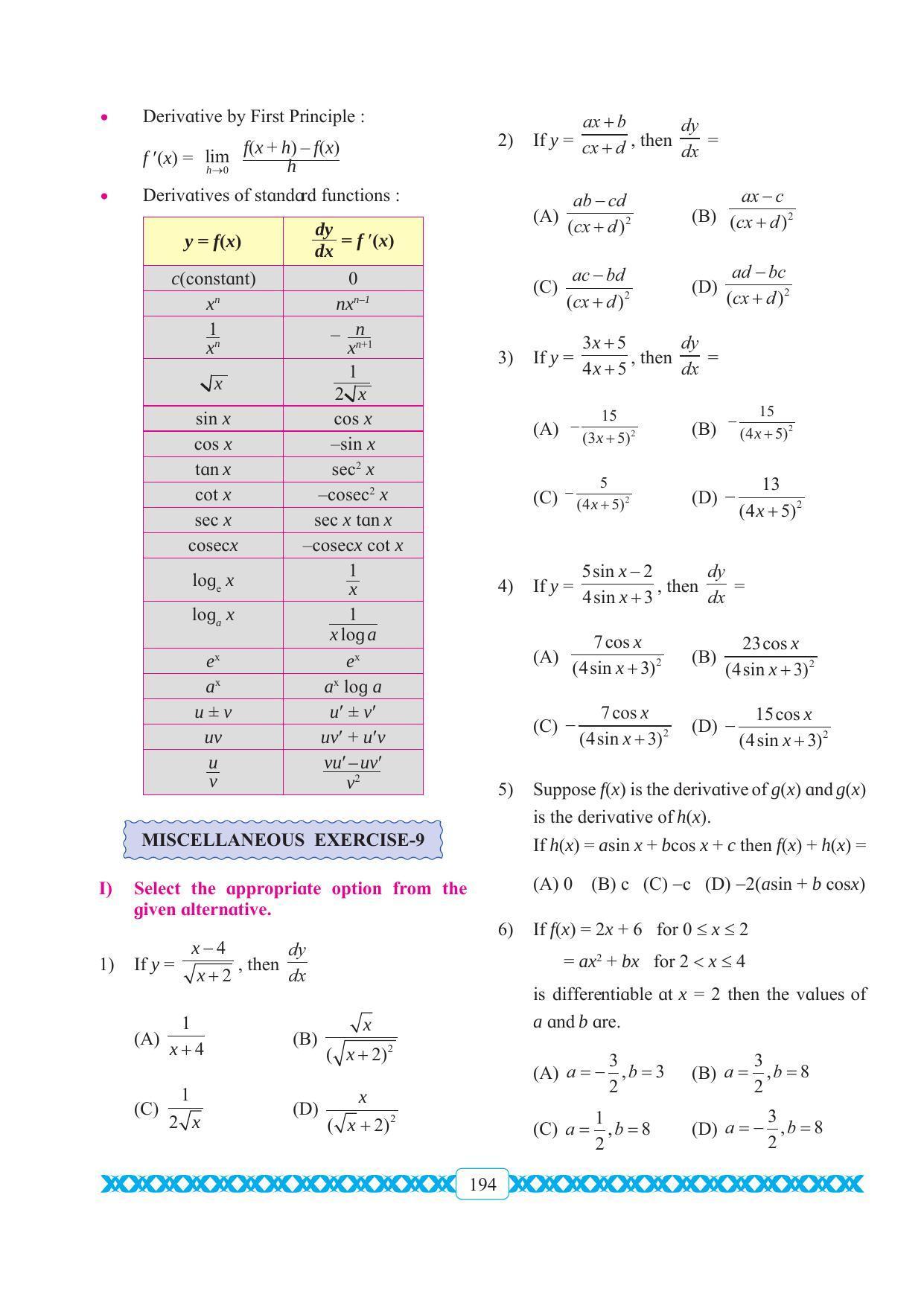 Maharashtra Board Class 11 Maths Textbook - Page 204