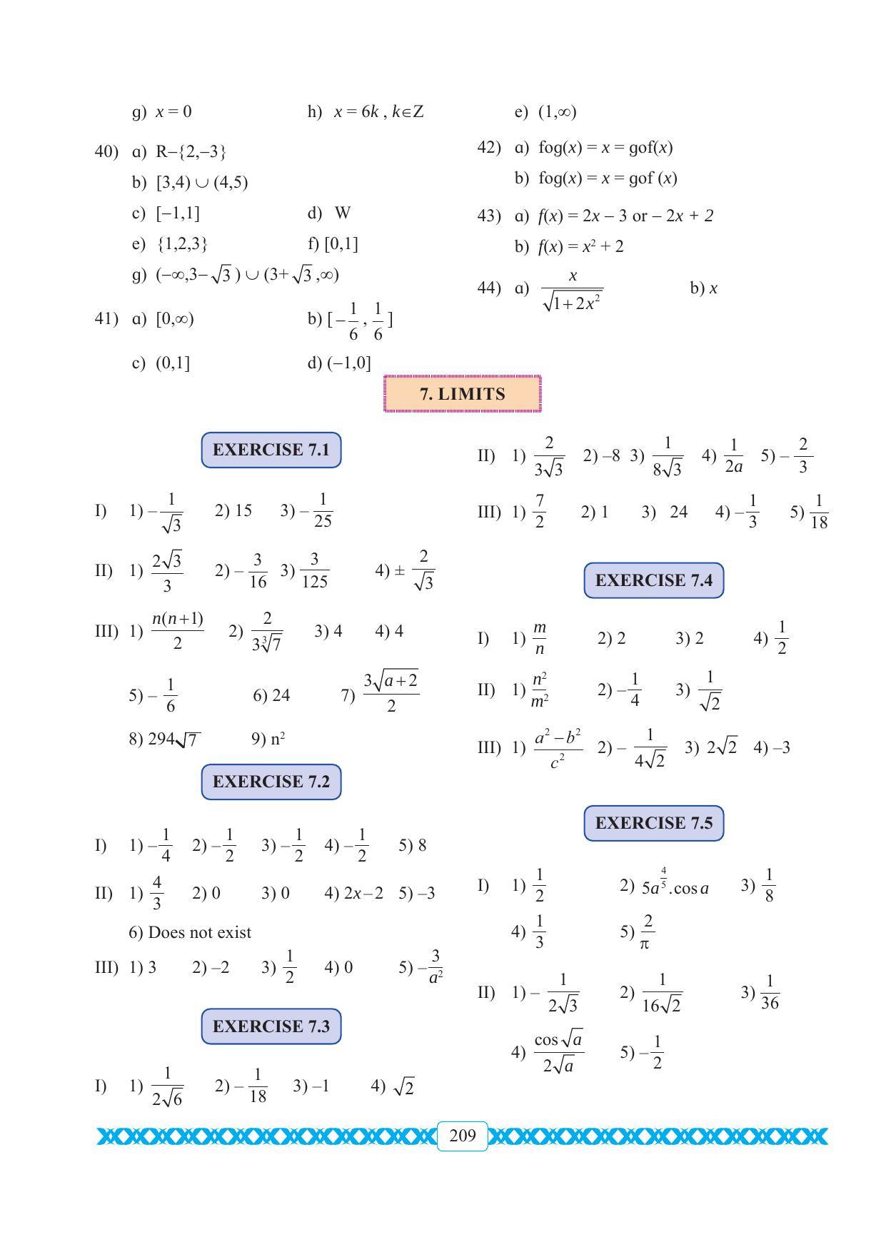 Maharashtra Board Class 11 Maths Textbook - Page 219