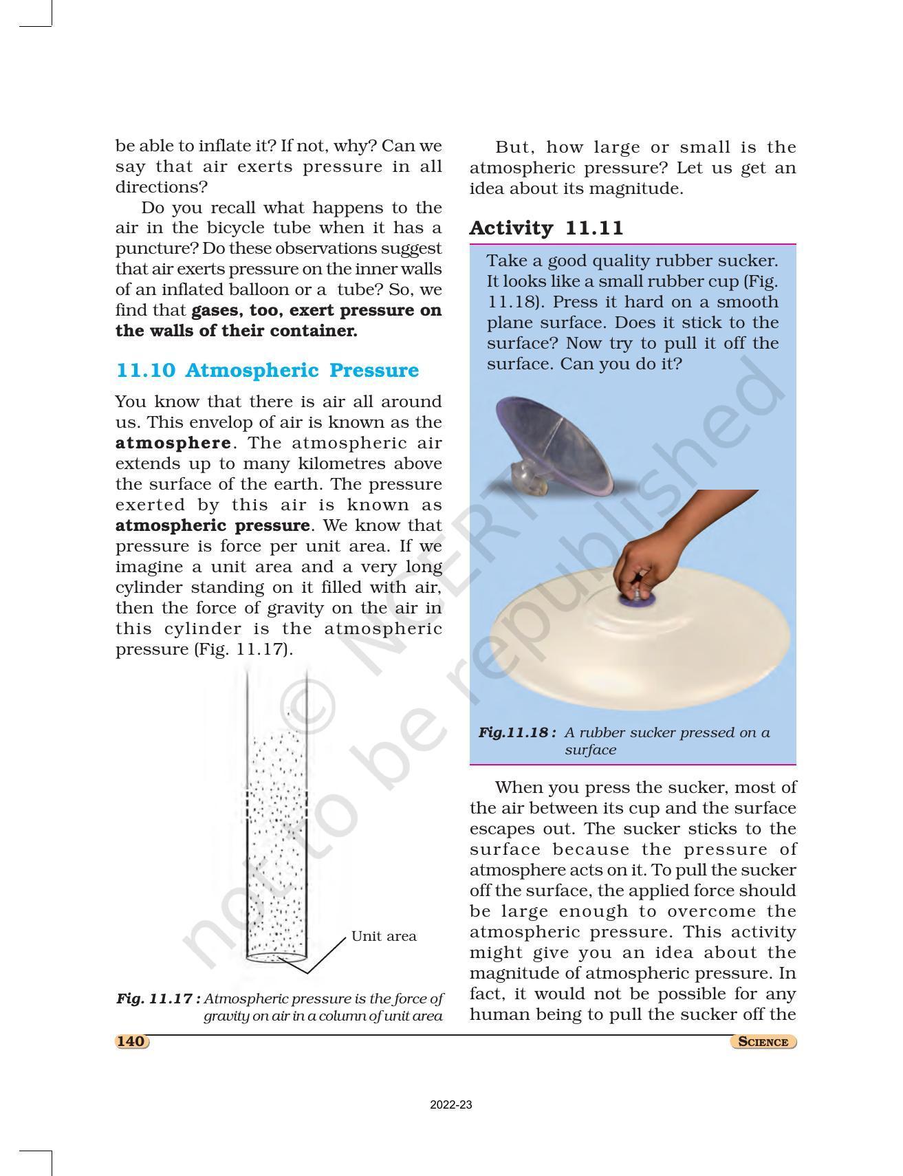 NCERT Book for Class 8 Science Chapter 11 Force and Pressure ...