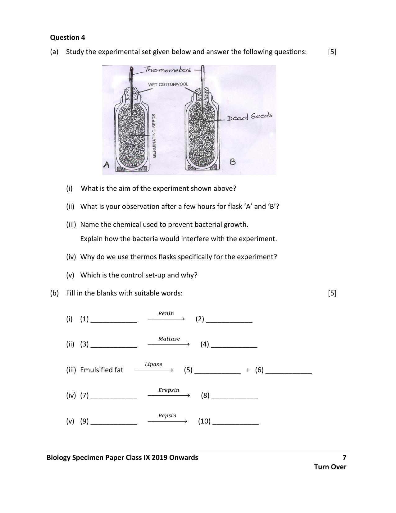 ICSE Class 9 Biology Science Paper-III Sample Paper - Page 7