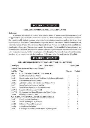 AHSEC 2nd Year Political Science Syllabus