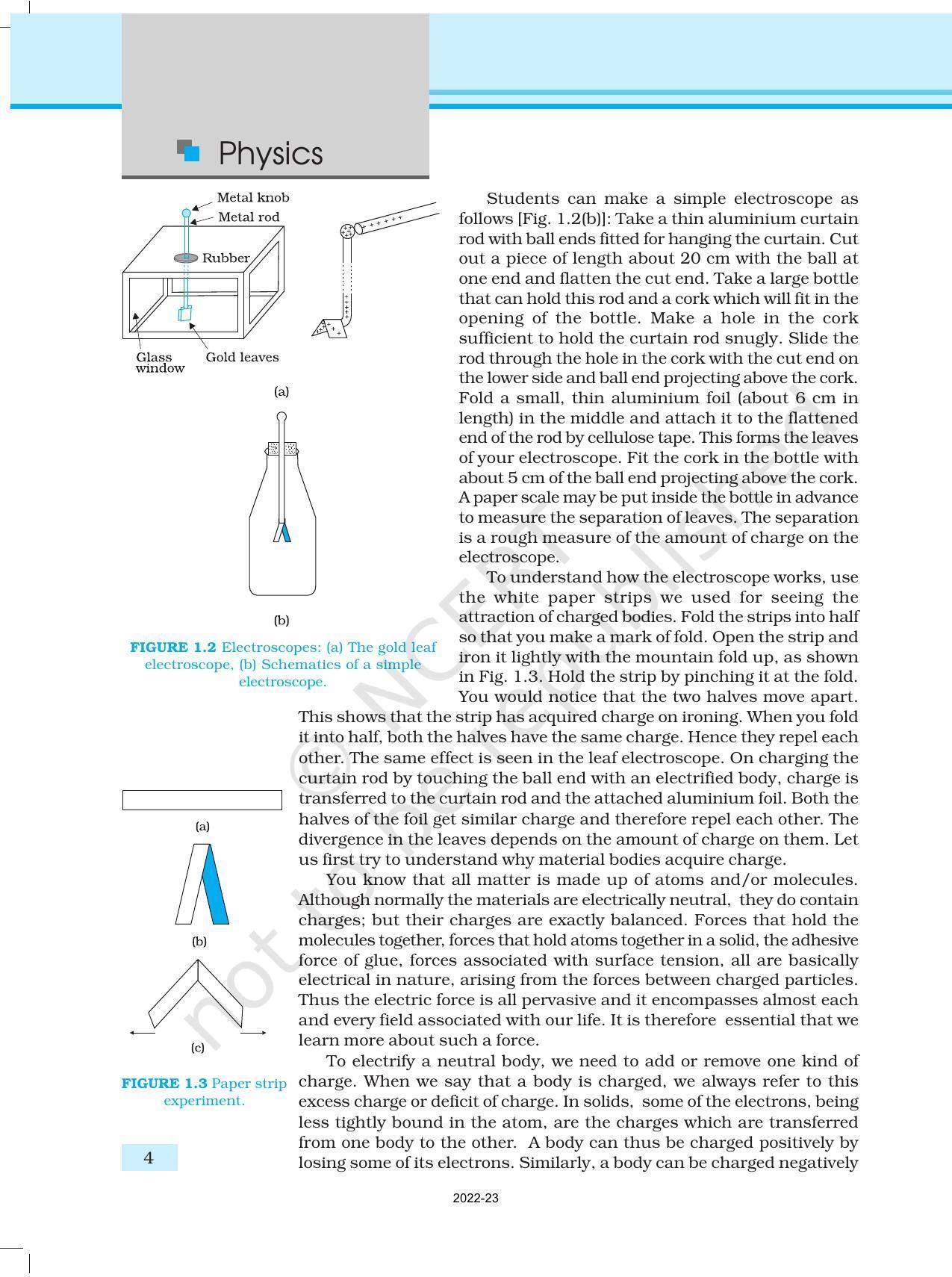 NCERT Book for Class 12 Physics Chapter 1 Electric Charges and Fields - Page 4