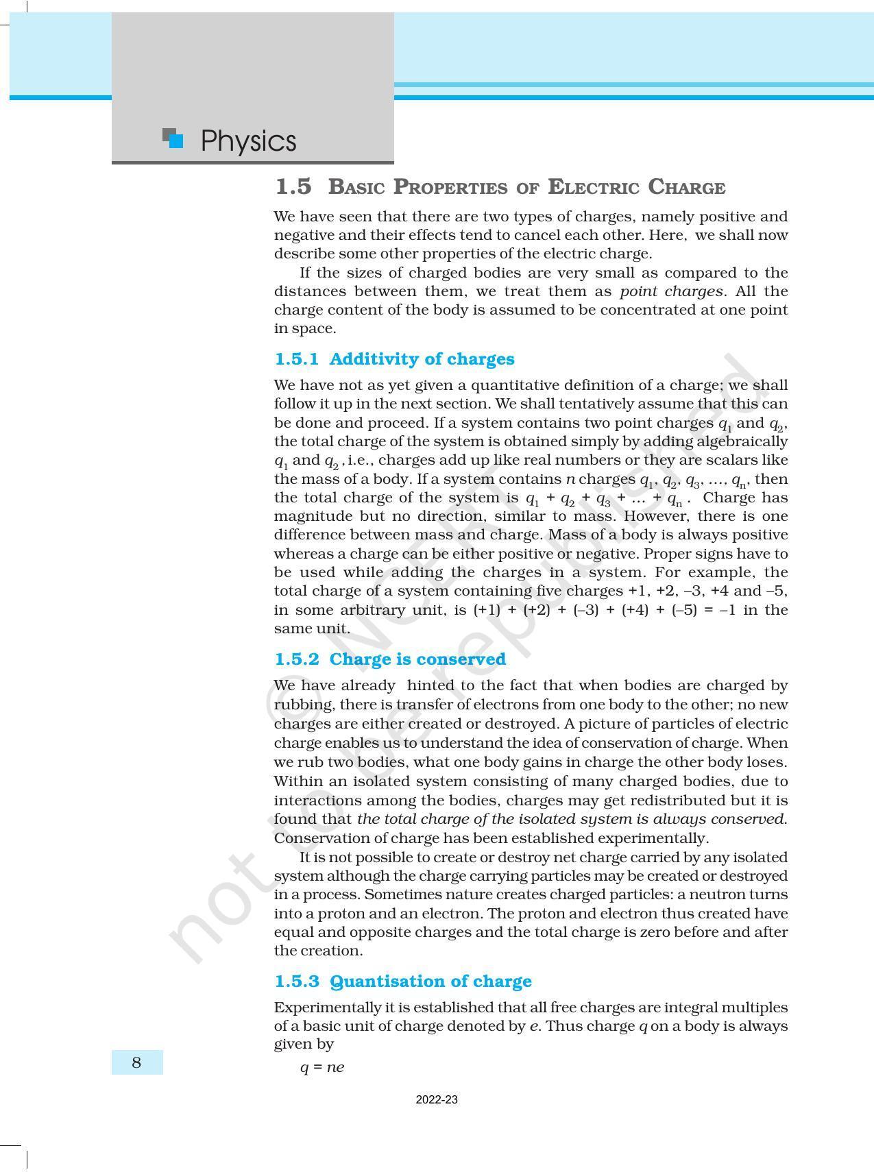 NCERT Book for Class 12 Physics Chapter 1 Electric Charges and Fields - Page 8