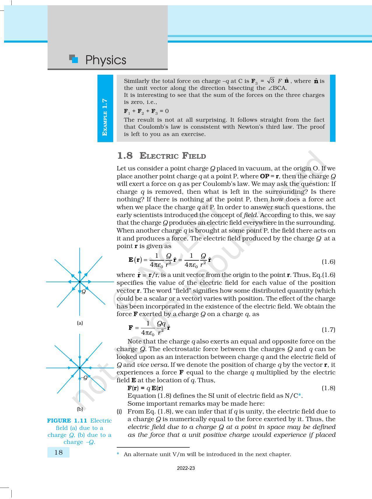 NCERT Book for Class 12 Physics Chapter 1 Electric Charges and Fields - Page 18