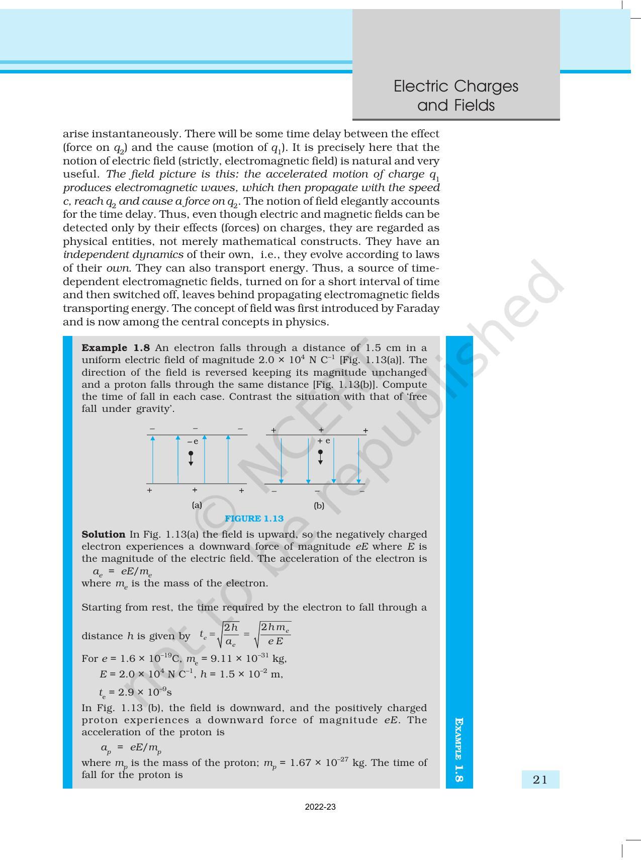 NCERT Book for Class 12 Physics Chapter 1 Electric Charges and Fields - Page 21
