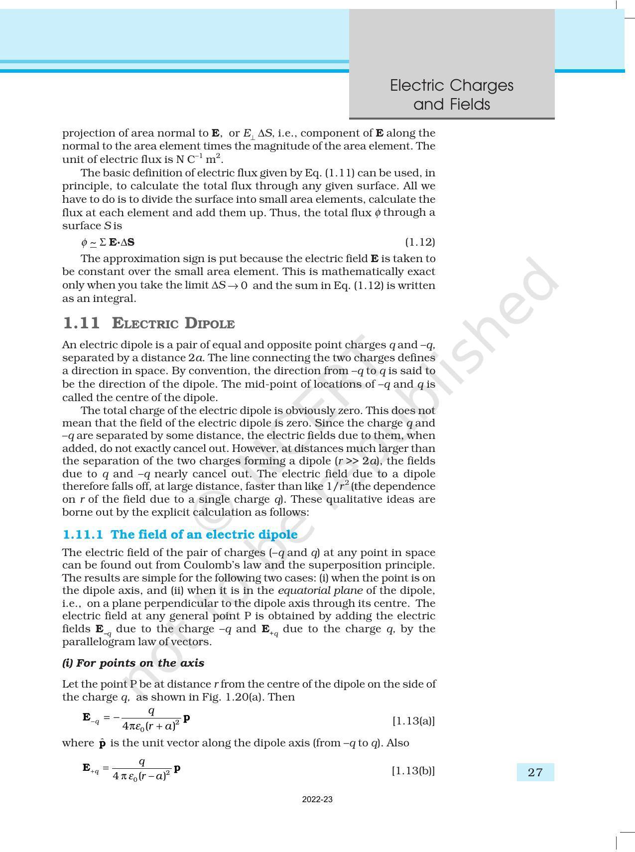 NCERT Book for Class 12 Physics Chapter 1 Electric Charges and Fields - Page 27