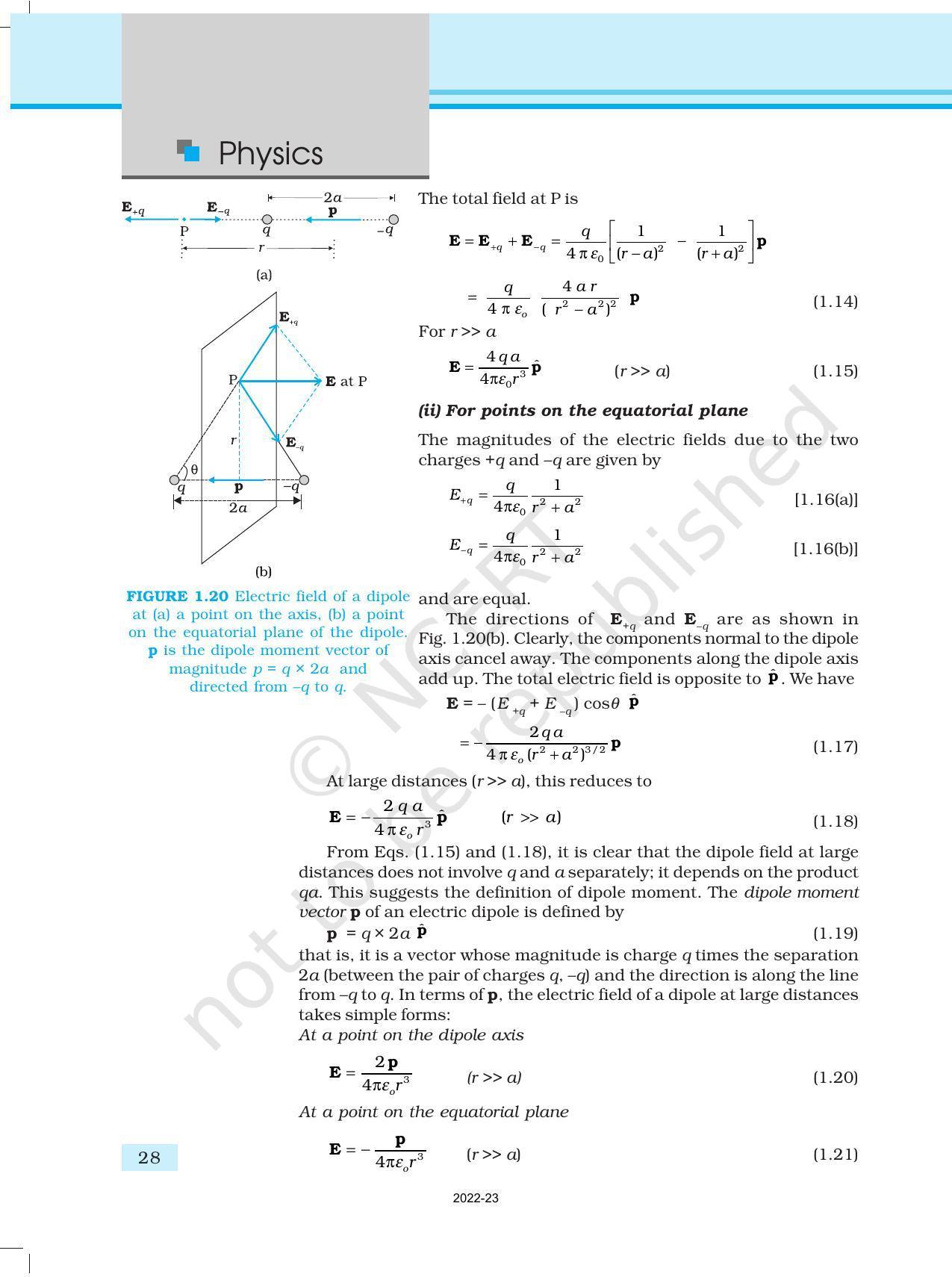 NCERT Book for Class 12 Physics Chapter 1 Electric Charges and Fields - Page 28
