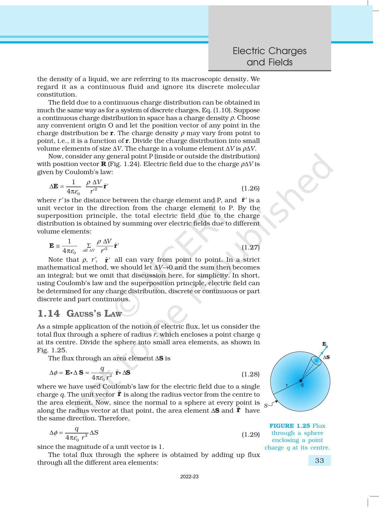 NCERT Book for Class 12 Physics Chapter 1 Electric Charges and Fields - Page 33