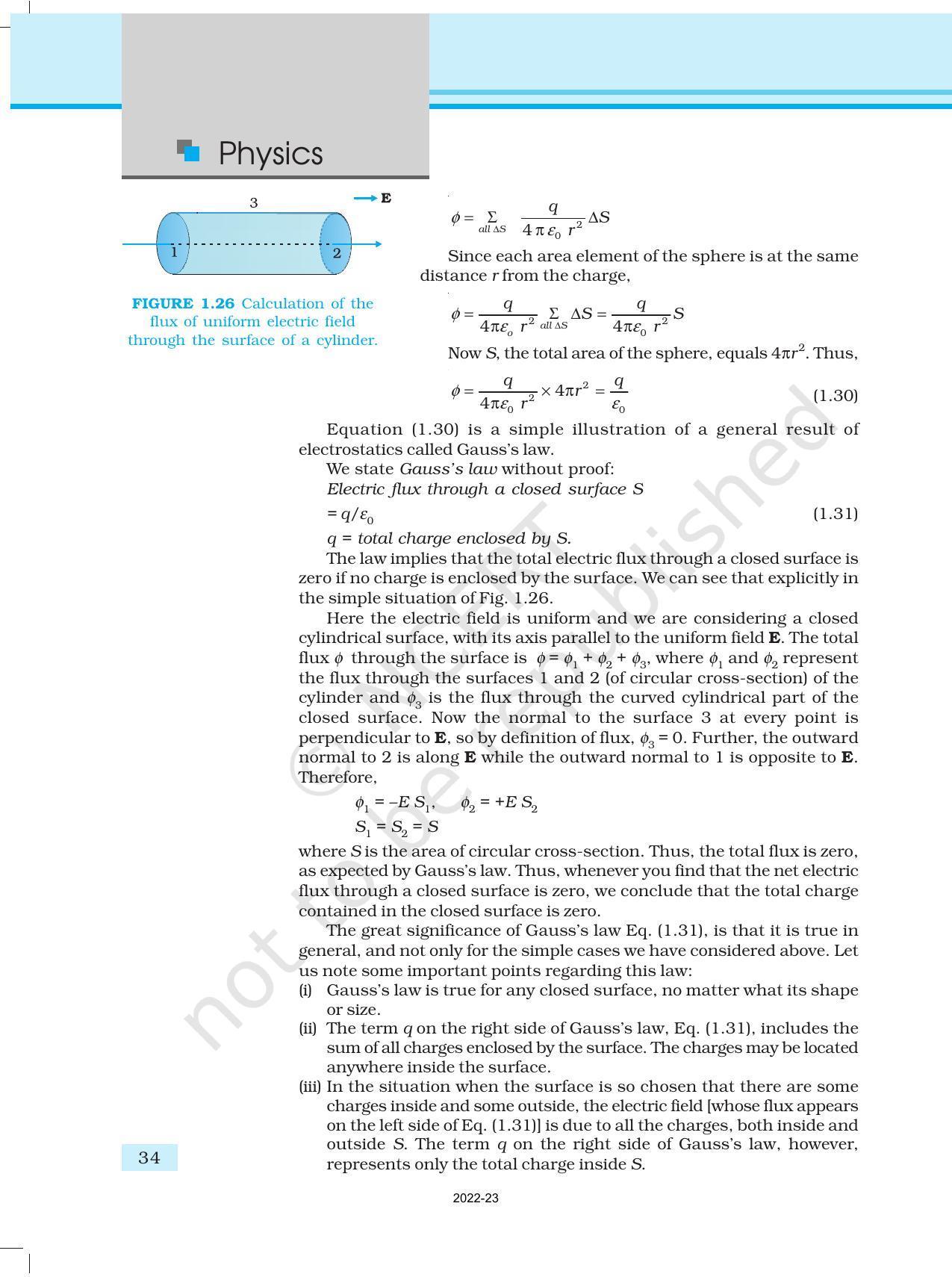 NCERT Book for Class 12 Physics Chapter 1 Electric Charges and Fields - Page 34