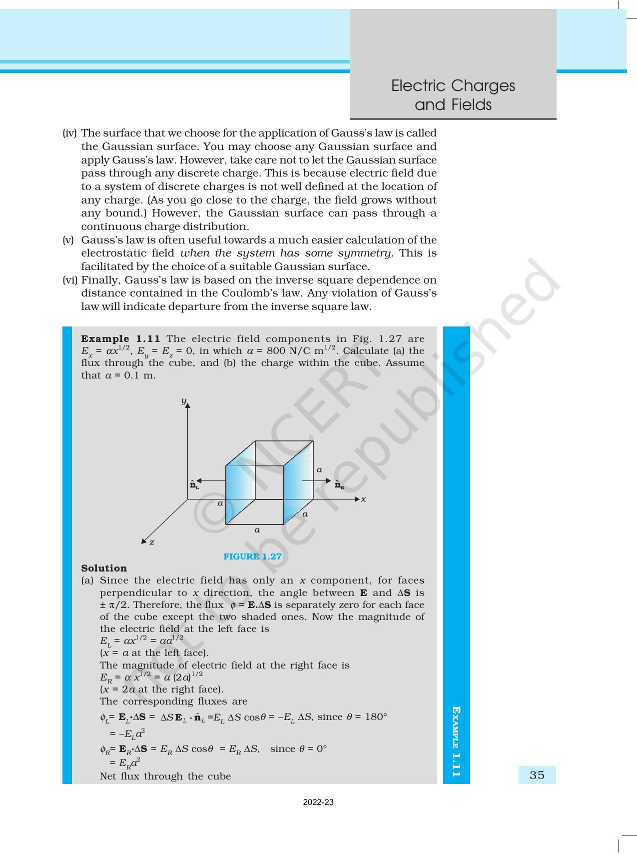 NCERT Book for Class 12 Physics Chapter 1 Electric Charges and Fields - Page 35