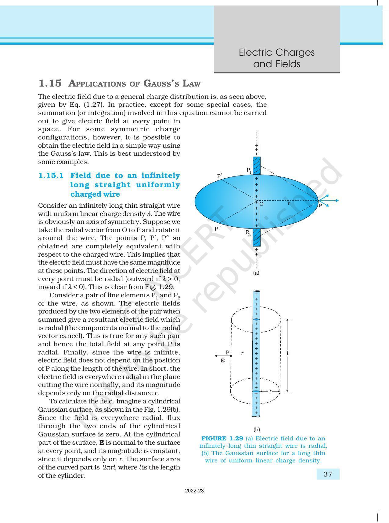 NCERT Book for Class 12 Physics Chapter 1 Electric Charges and Fields - Page 37