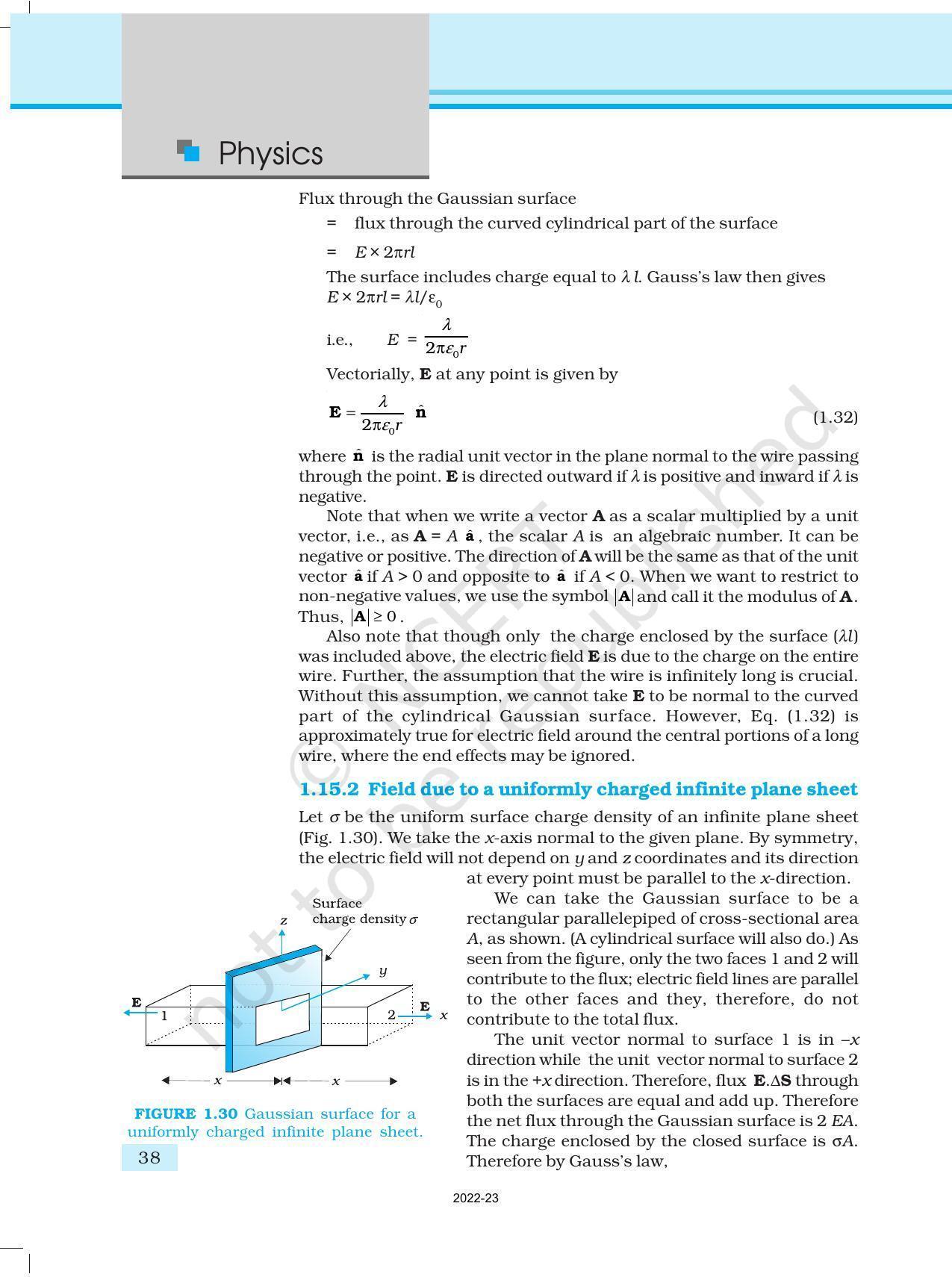 NCERT Book for Class 12 Physics Chapter 1 Electric Charges and Fields - Page 38