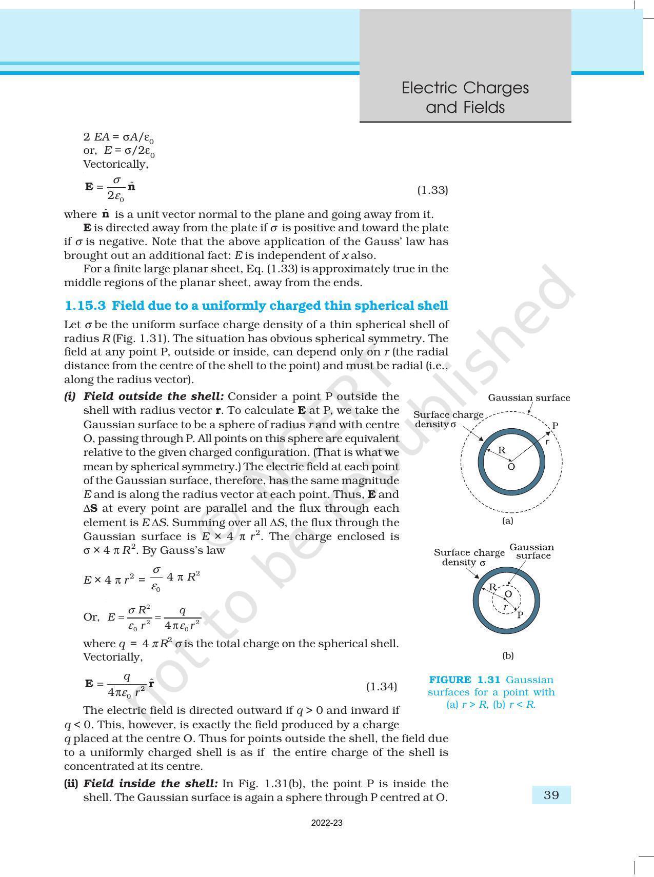 NCERT Book for Class 12 Physics Chapter 1 Electric Charges and Fields - Page 39