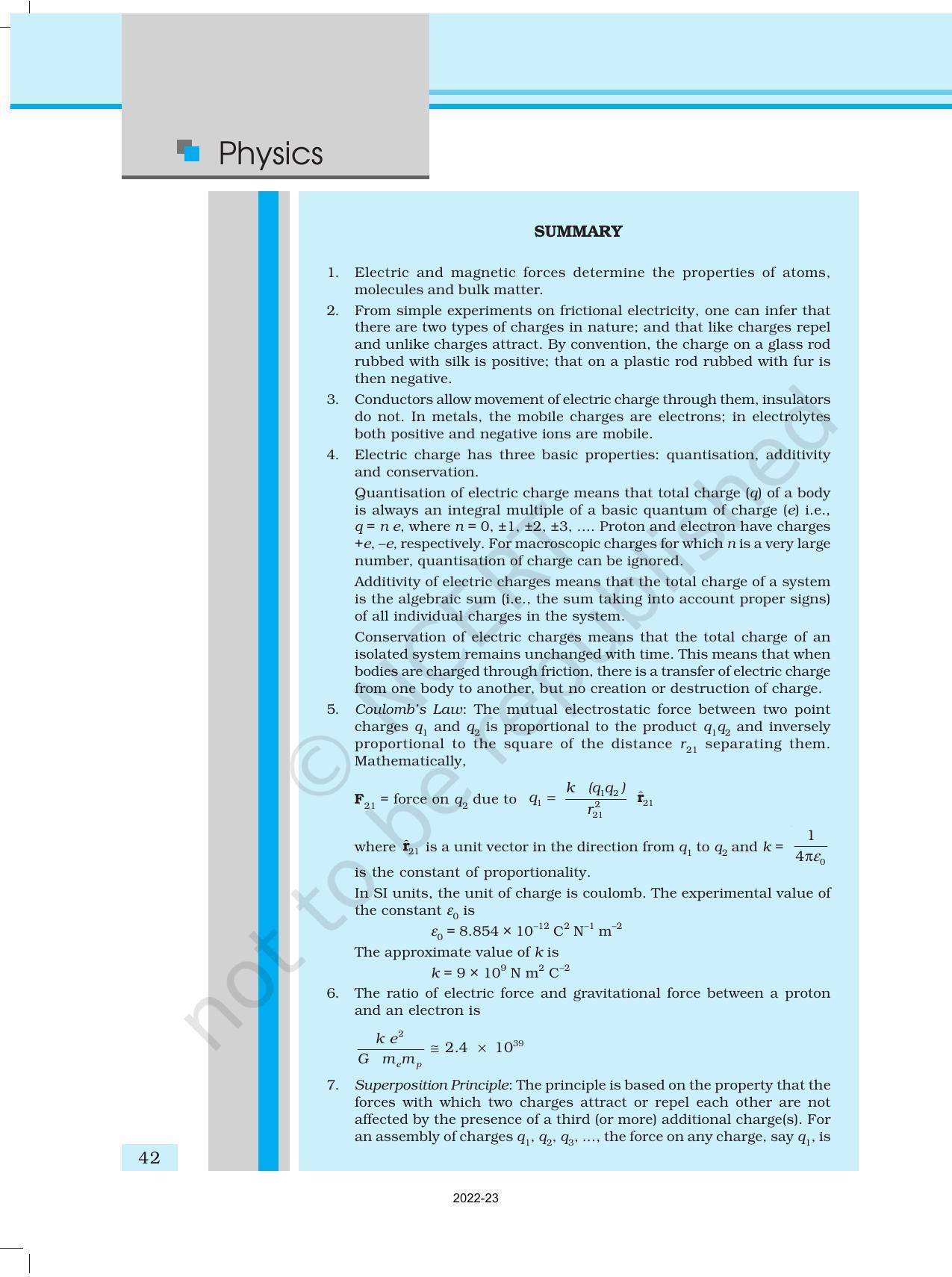 NCERT Book for Class 12 Physics Chapter 1 Electric Charges and Fields - Page 42