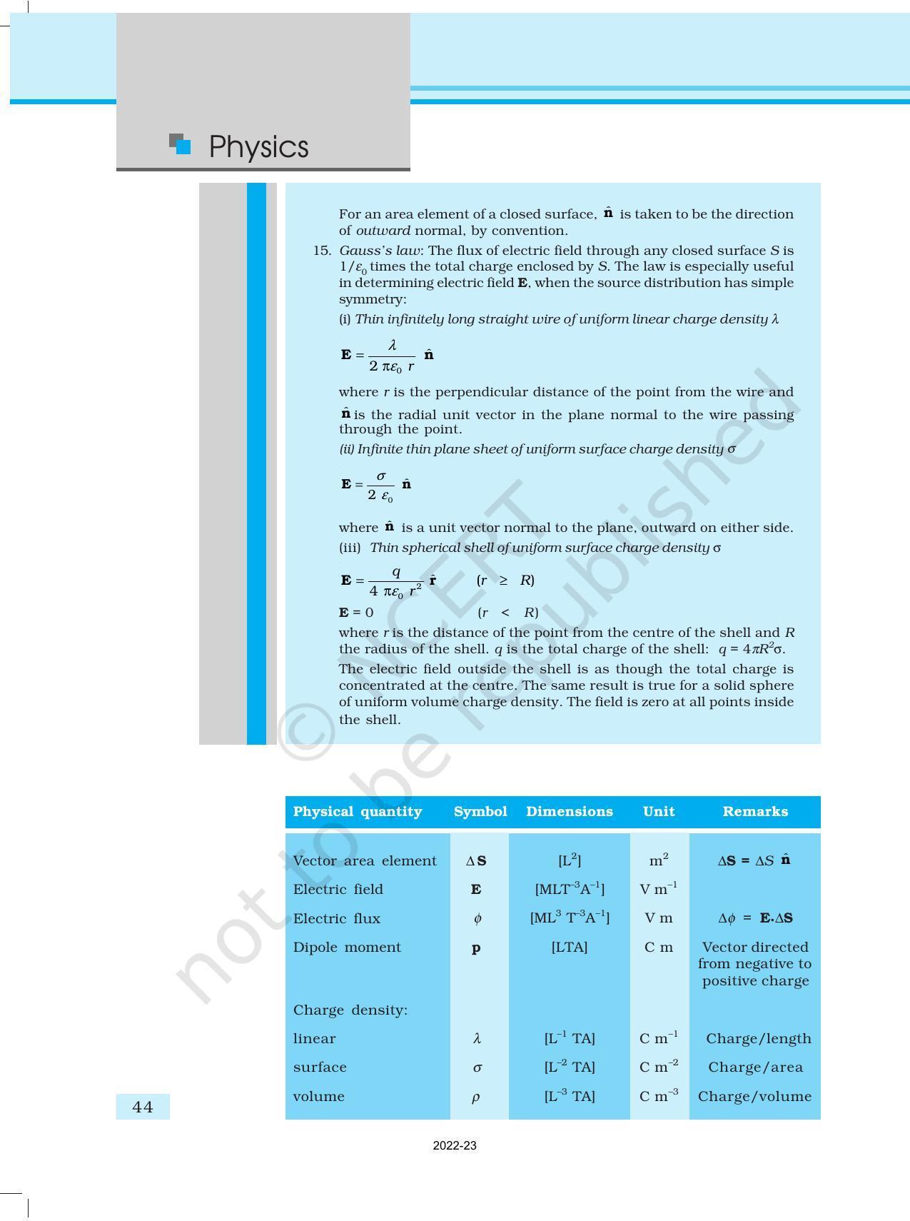 NCERT Book for Class 12 Physics Chapter 1 Electric Charges and Fields - Page 44