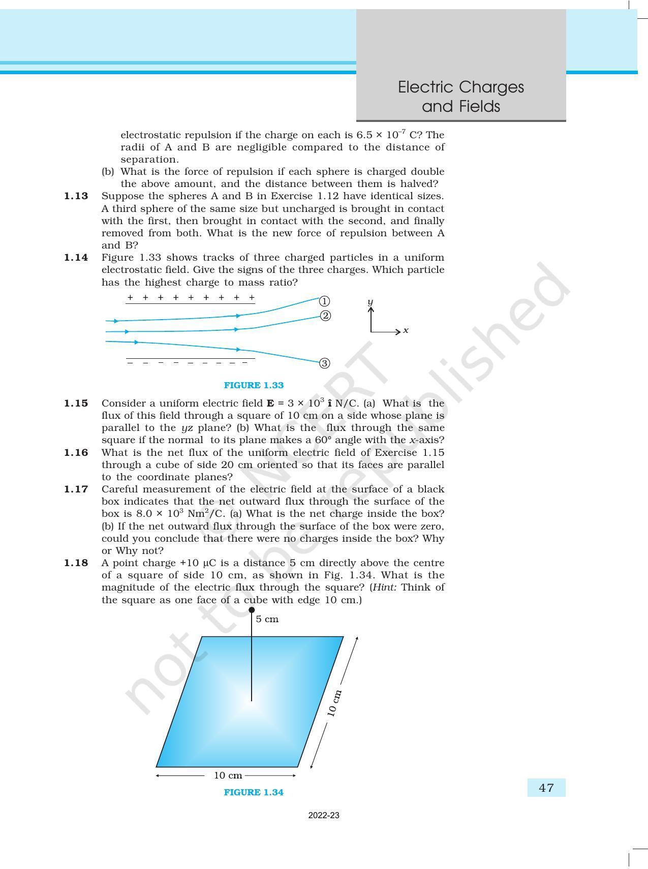 NCERT Book for Class 12 Physics Chapter 1 Electric Charges and Fields - Page 47