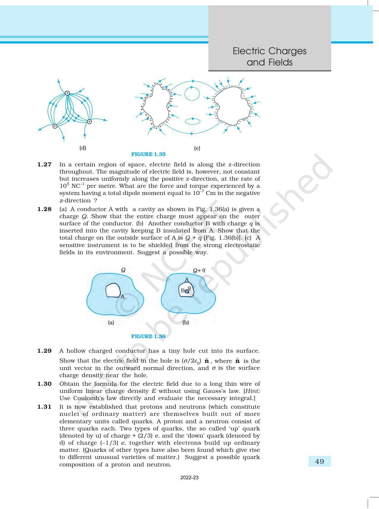 NCERT Book for Class 12 Physics Chapter 1 Electric Charges and Fields - Page 49