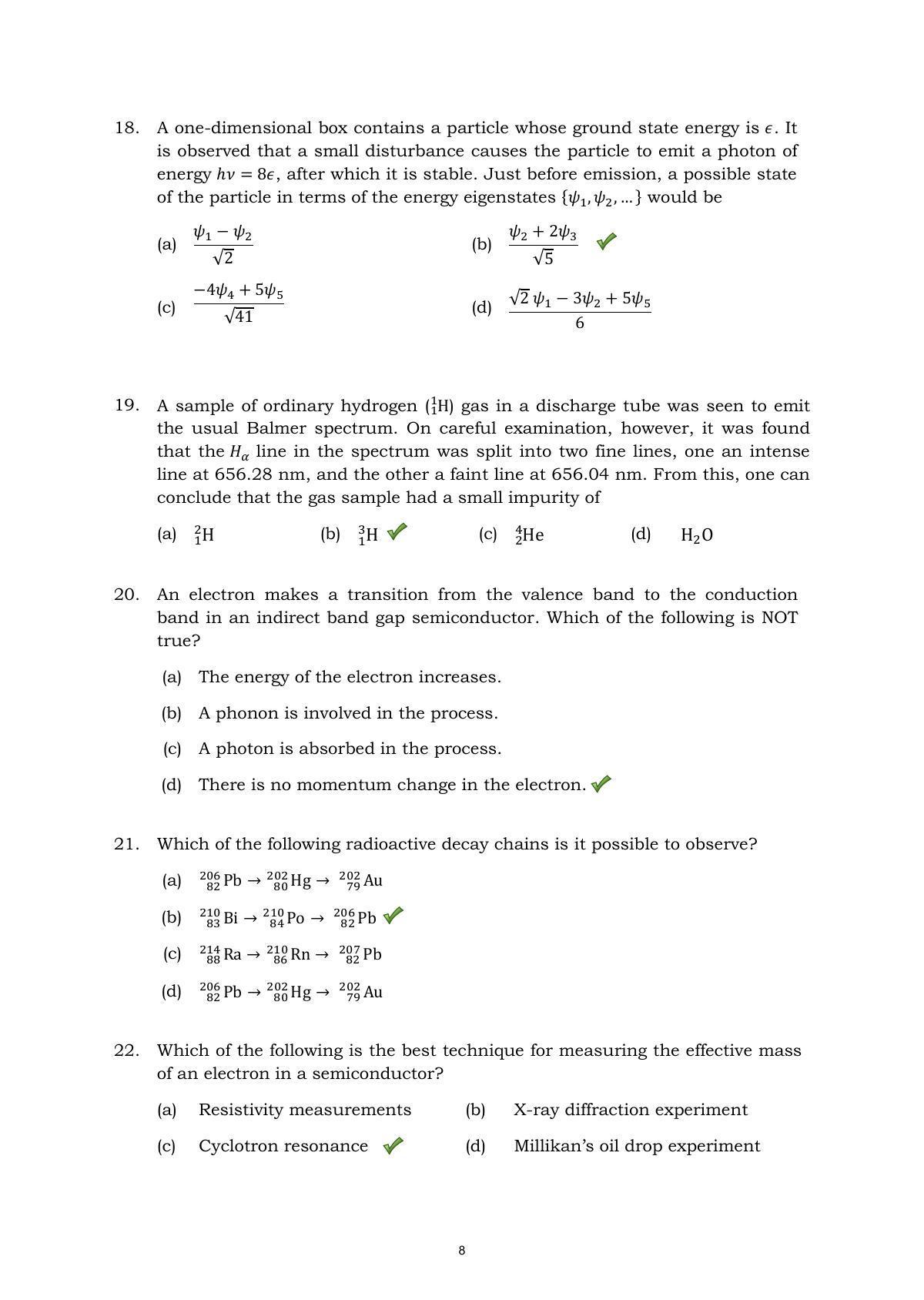 TIFR GS 2015 Physics X Question Paper - IndCareer Docs