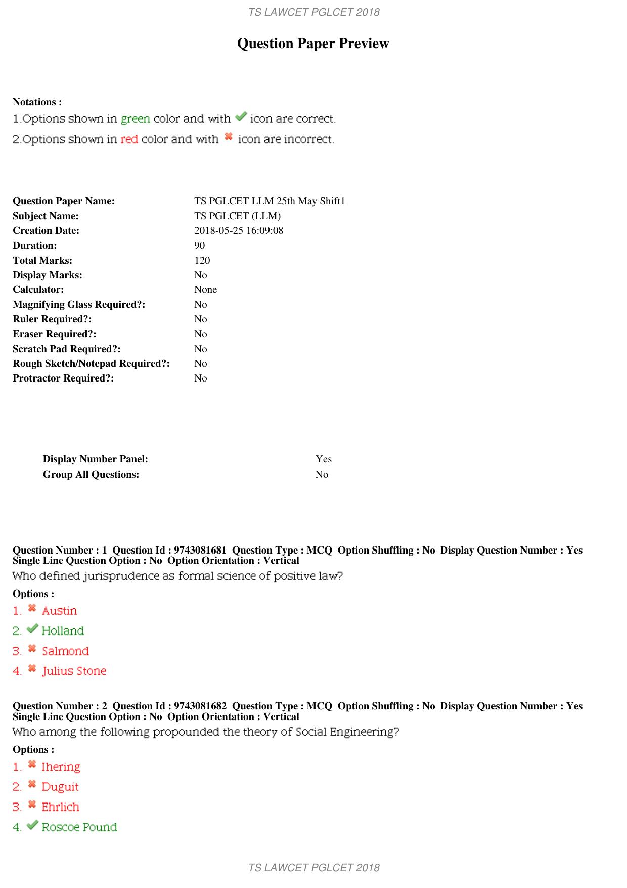 TS TS PGLCET 2018 Question Paper With Key - IndCareer Docs