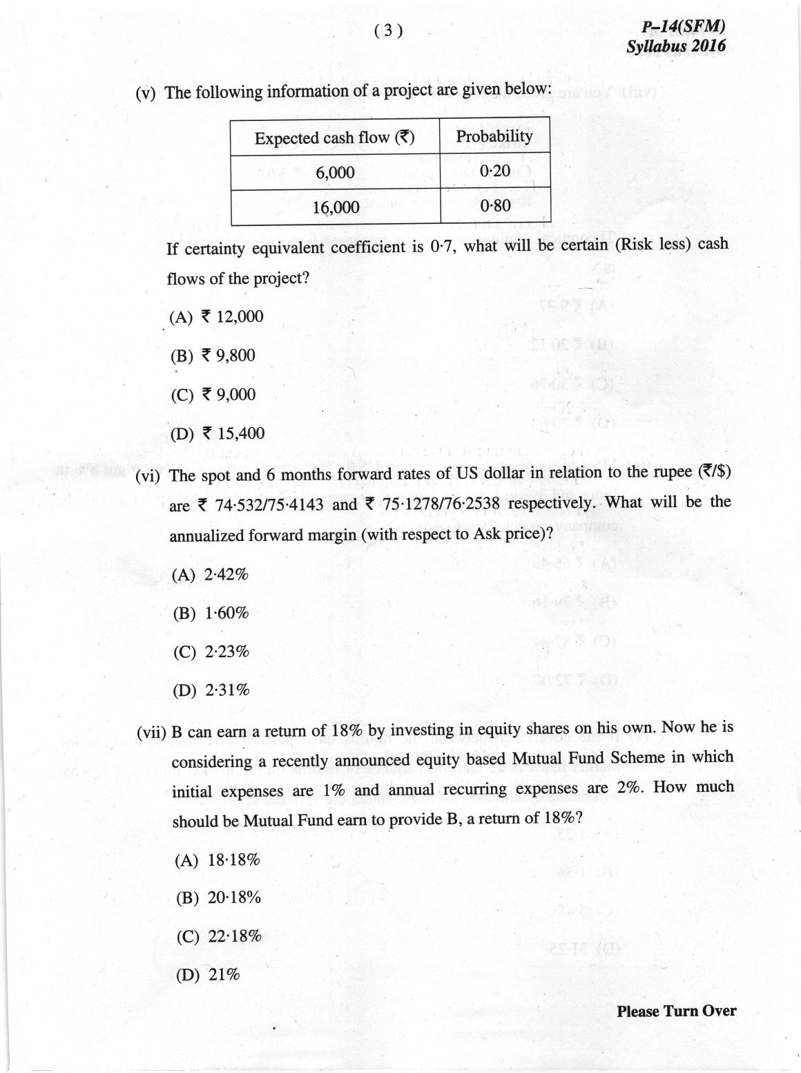 ICMAI June 2019 Strategic Financial Management Question Paper (Final