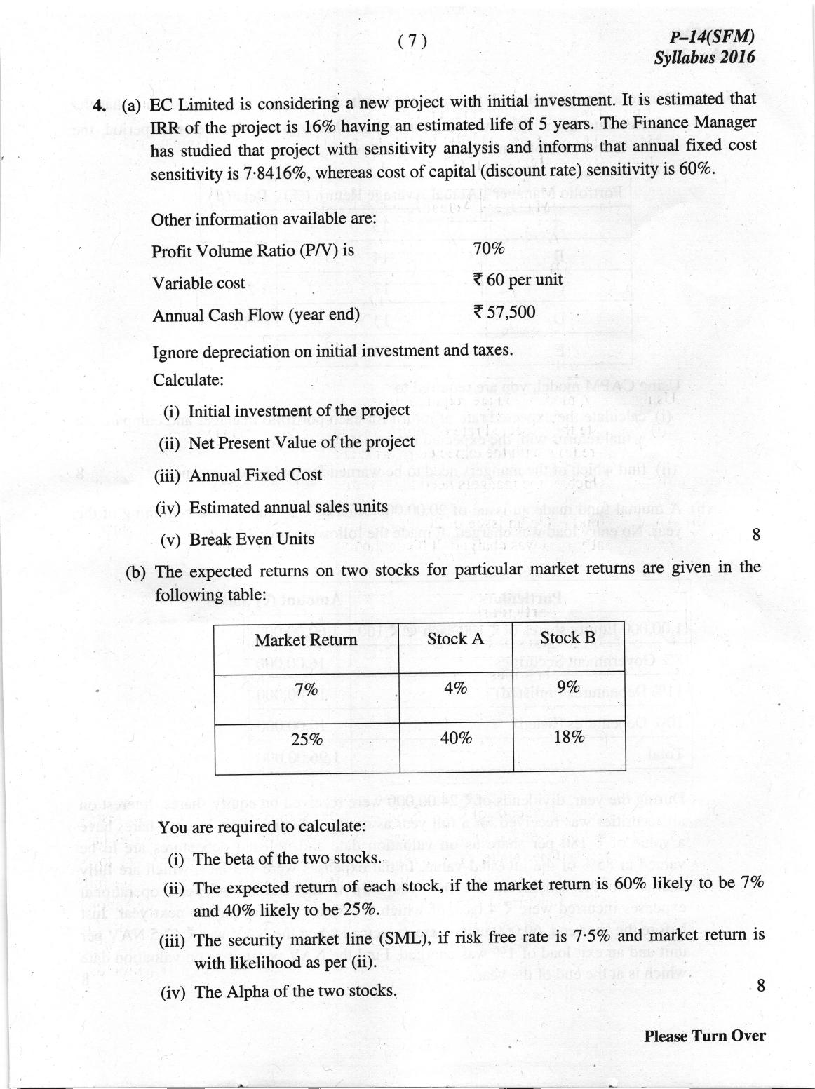 ICMAI June 2019 Strategic Financial Management Question Paper (Final