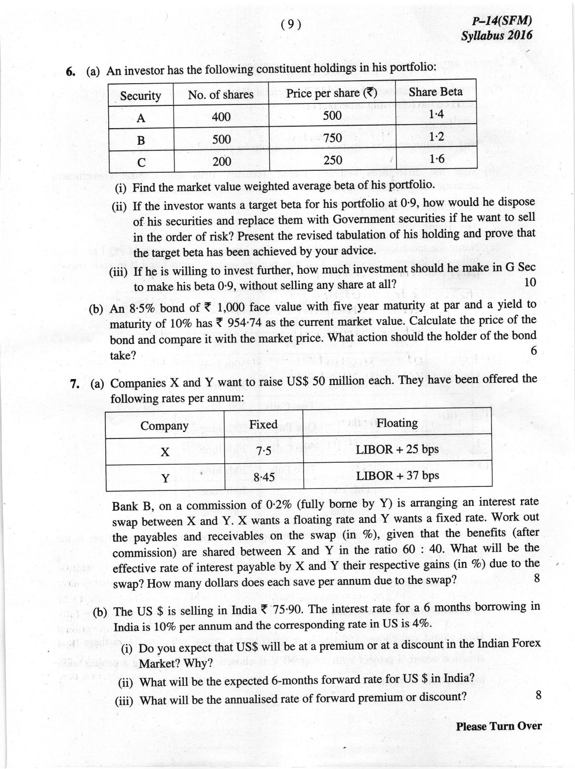 ICMAI June 2019 Strategic Financial Management Question Paper (Final