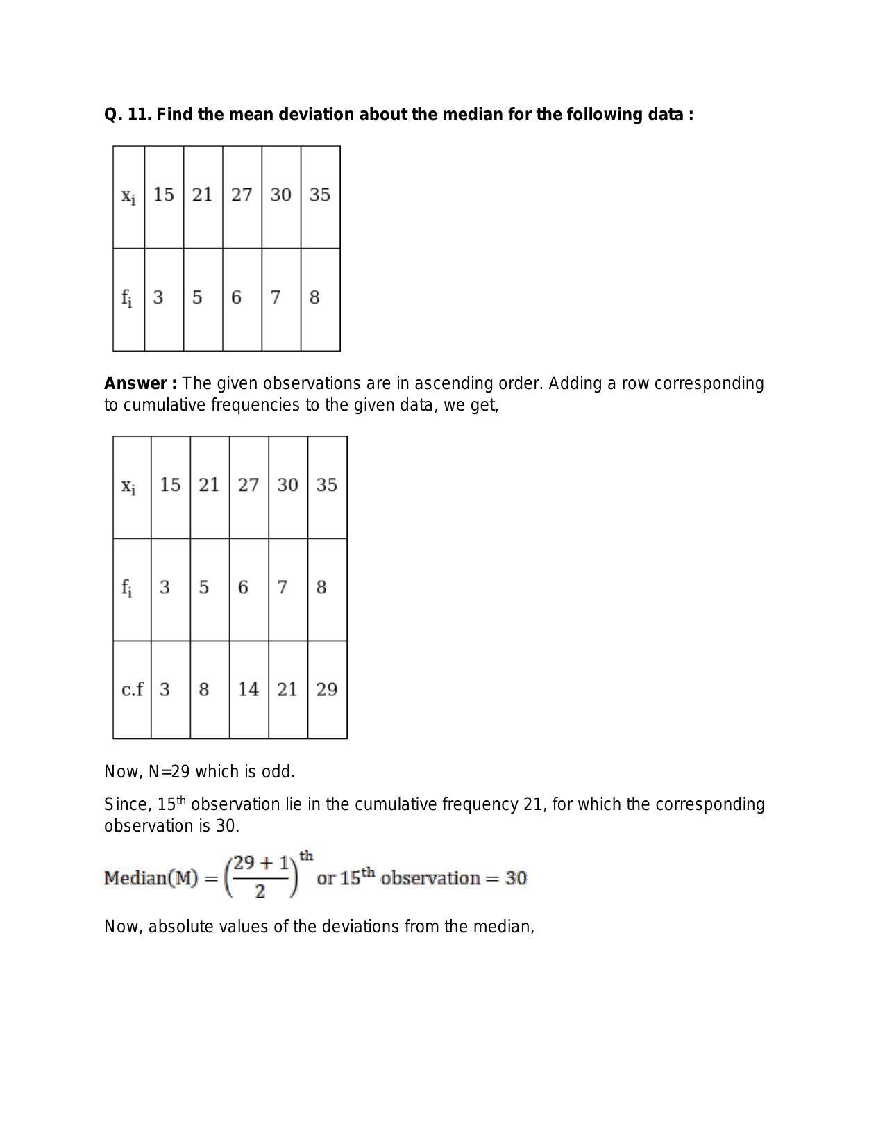 Chapter 30: Statistics: RS Aggarwal Class 11 Solutions  - Page 11
