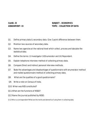 CBSE Worksheets for Class 11 Economics Assignment 15