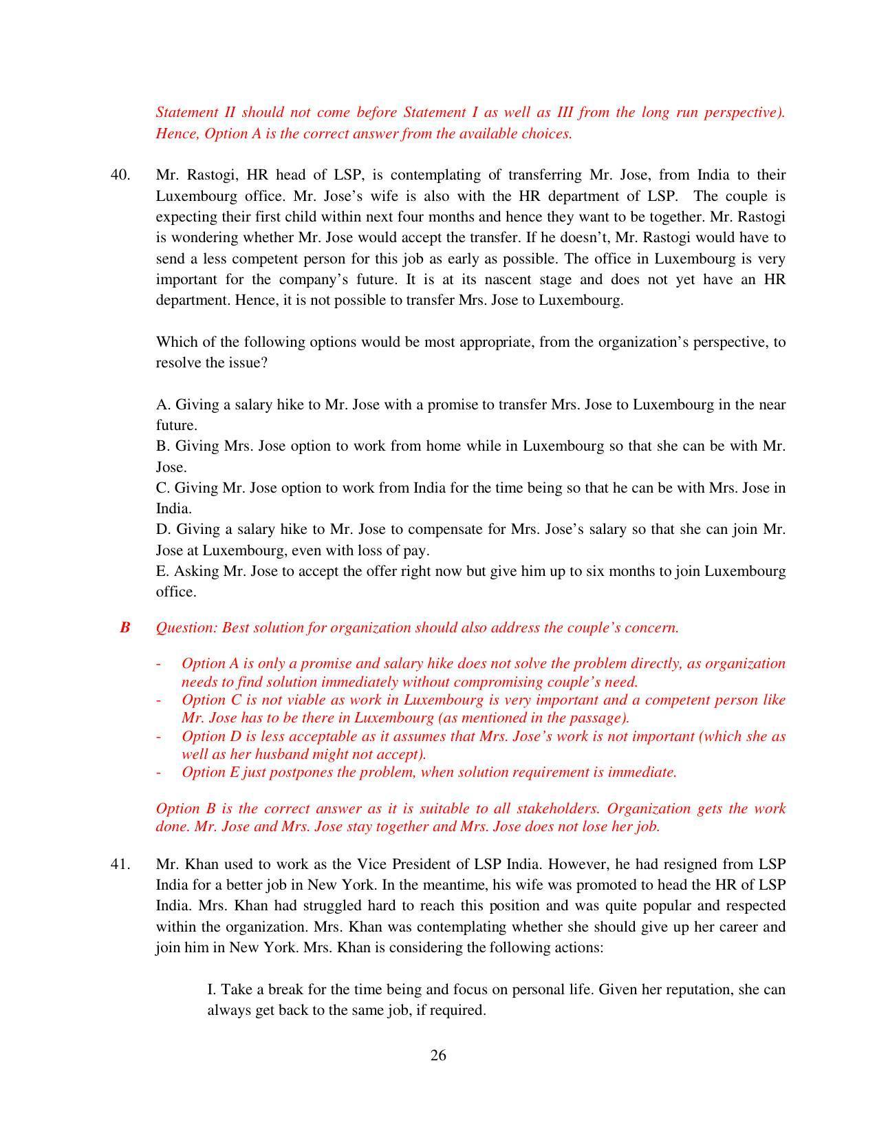 XAT 2015 Set D Question Papers - Page 27