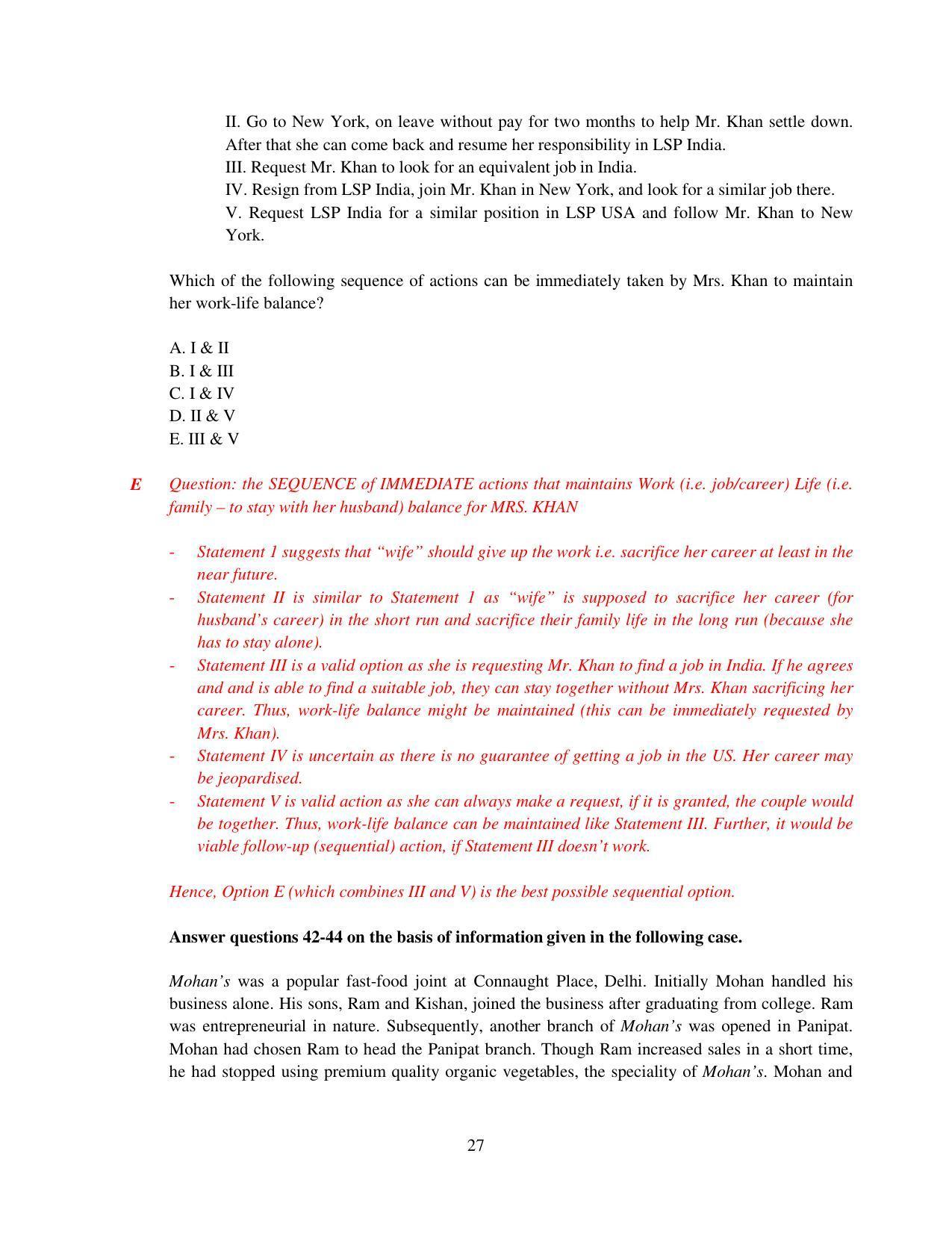 XAT 2015 Set D Question Papers - Page 28