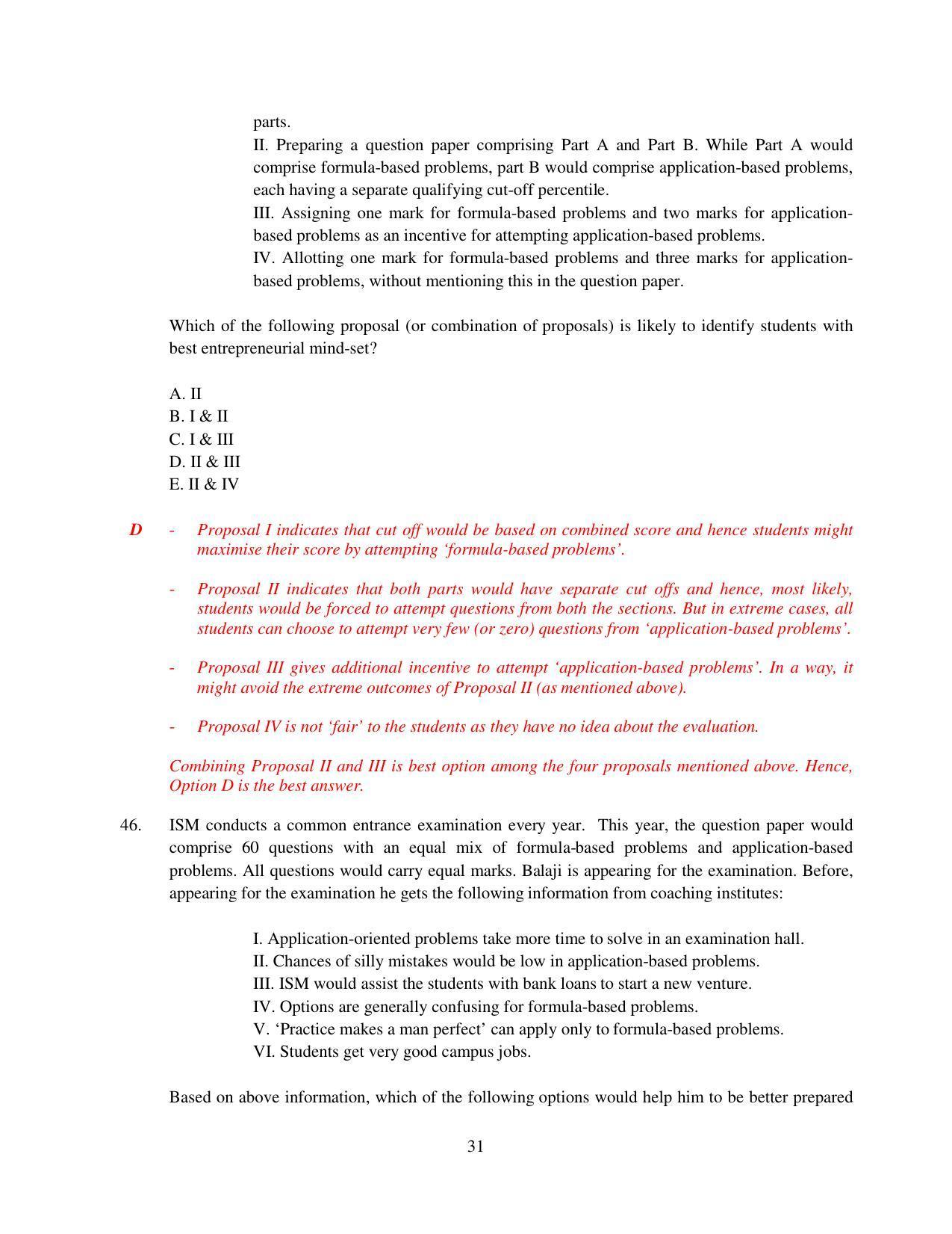 XAT 2015 Set D Question Papers - Page 32