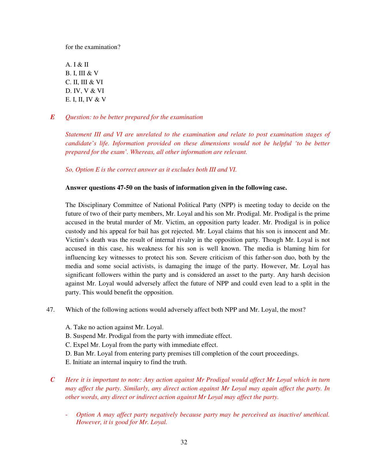 XAT 2015 Set D Question Papers - Page 33