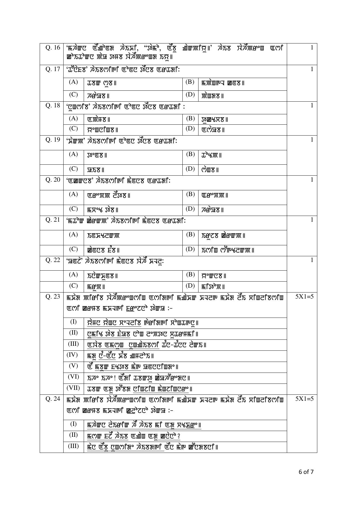 CBSE Class 12 Manipuri Sample Question Paper 2024-25 - Page 6