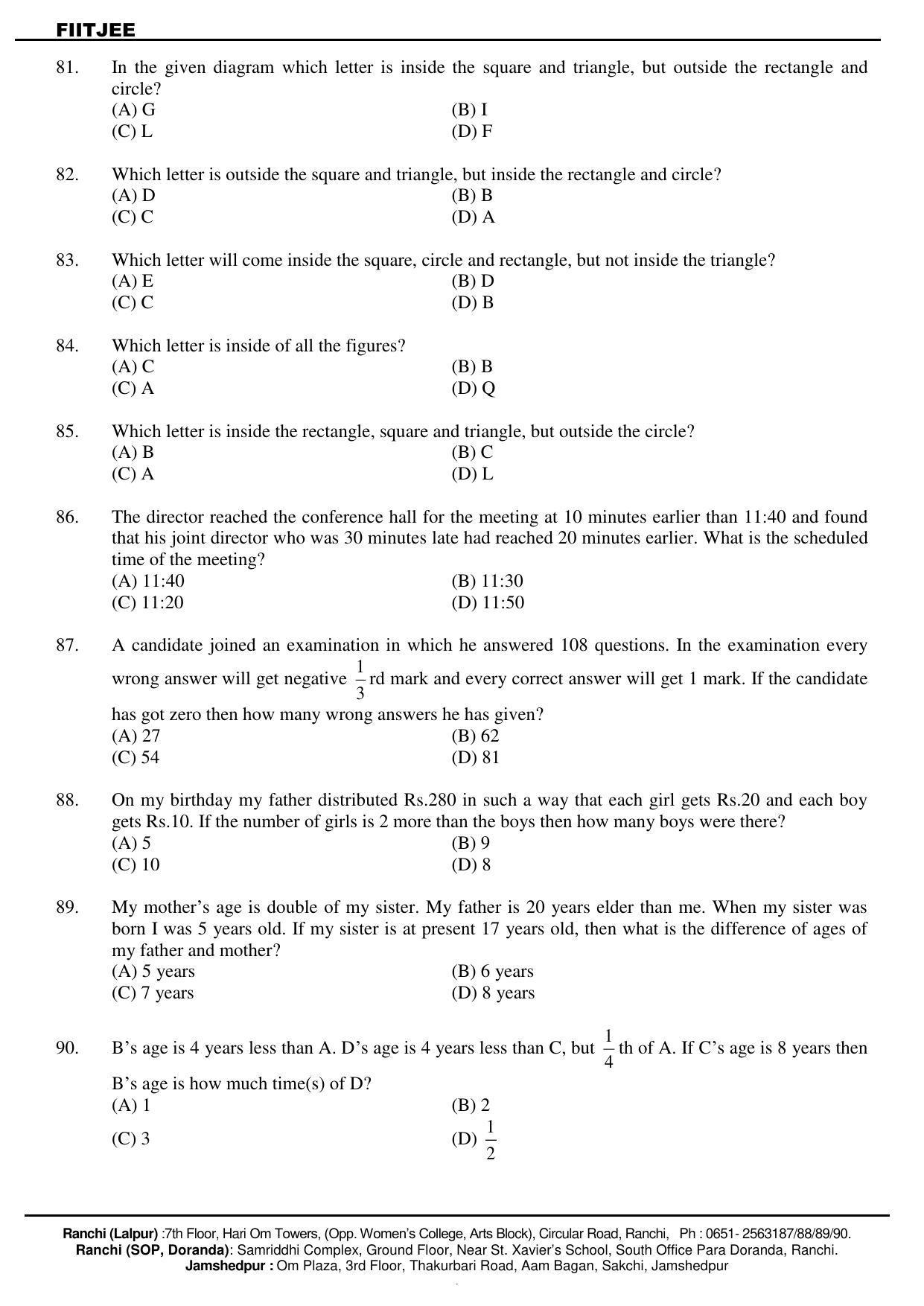 JAC NTSE (MAT & SAT) 2019-2020 Question Paper - Page 12