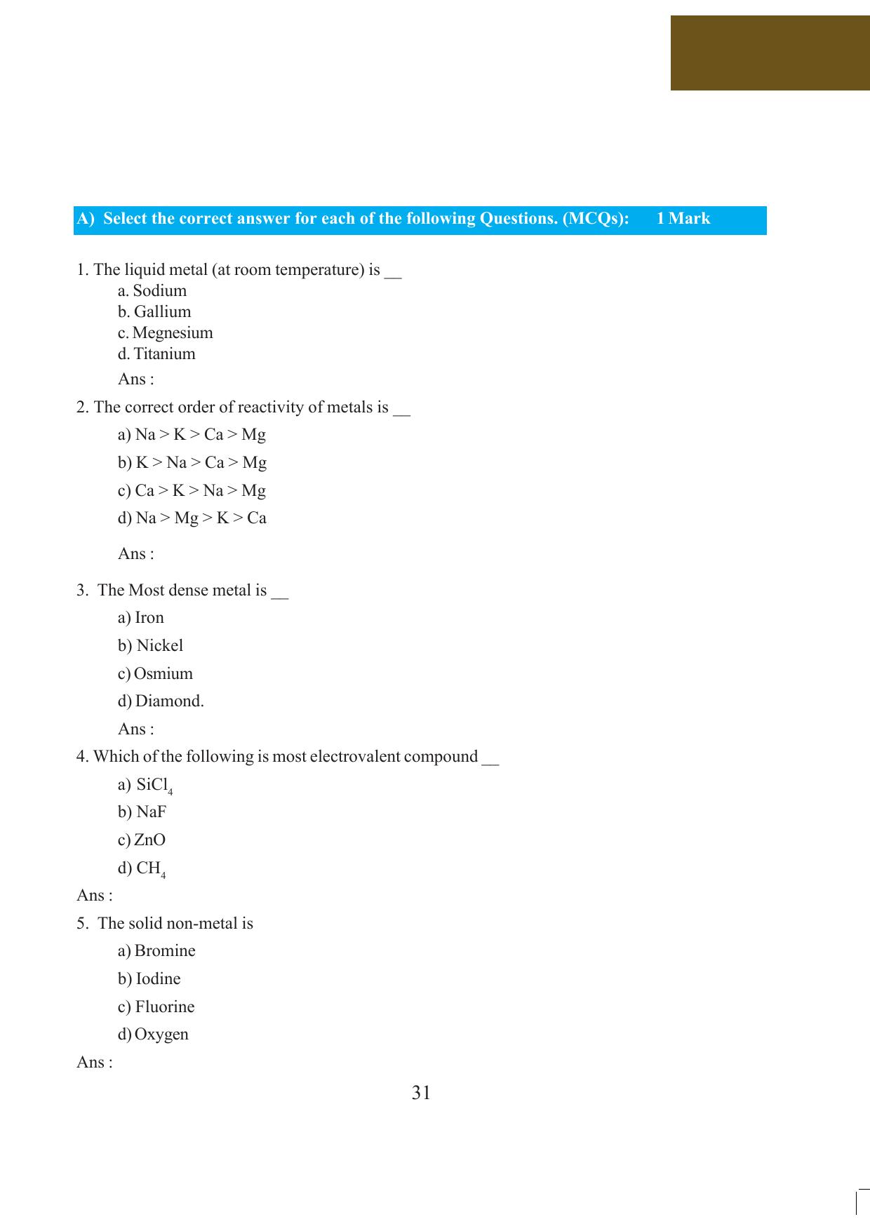 Tripura Board Class 10 Science English Version Workbooks - Page 37