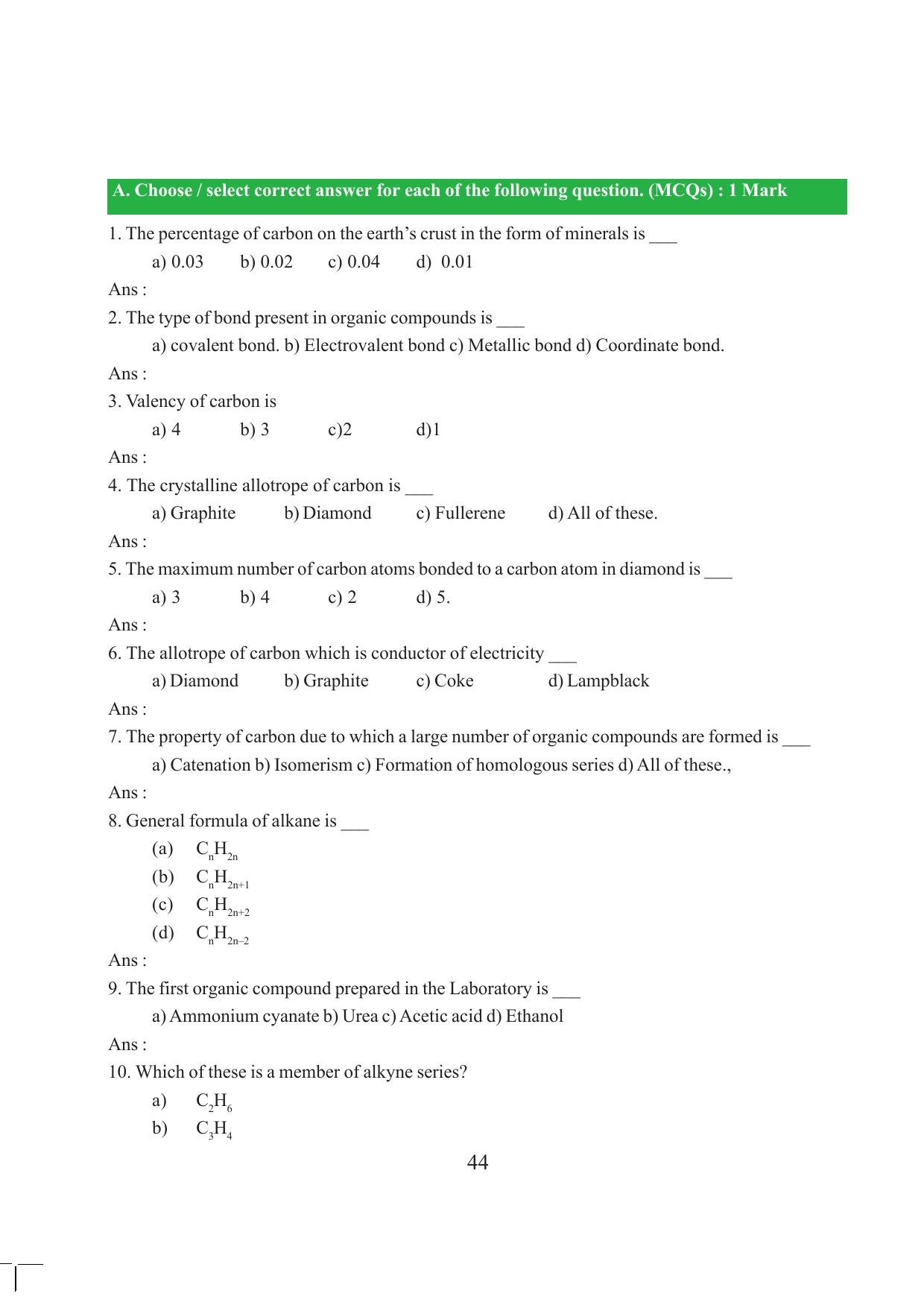 Tripura Board Class 10 Science English Version Workbooks - Page 50