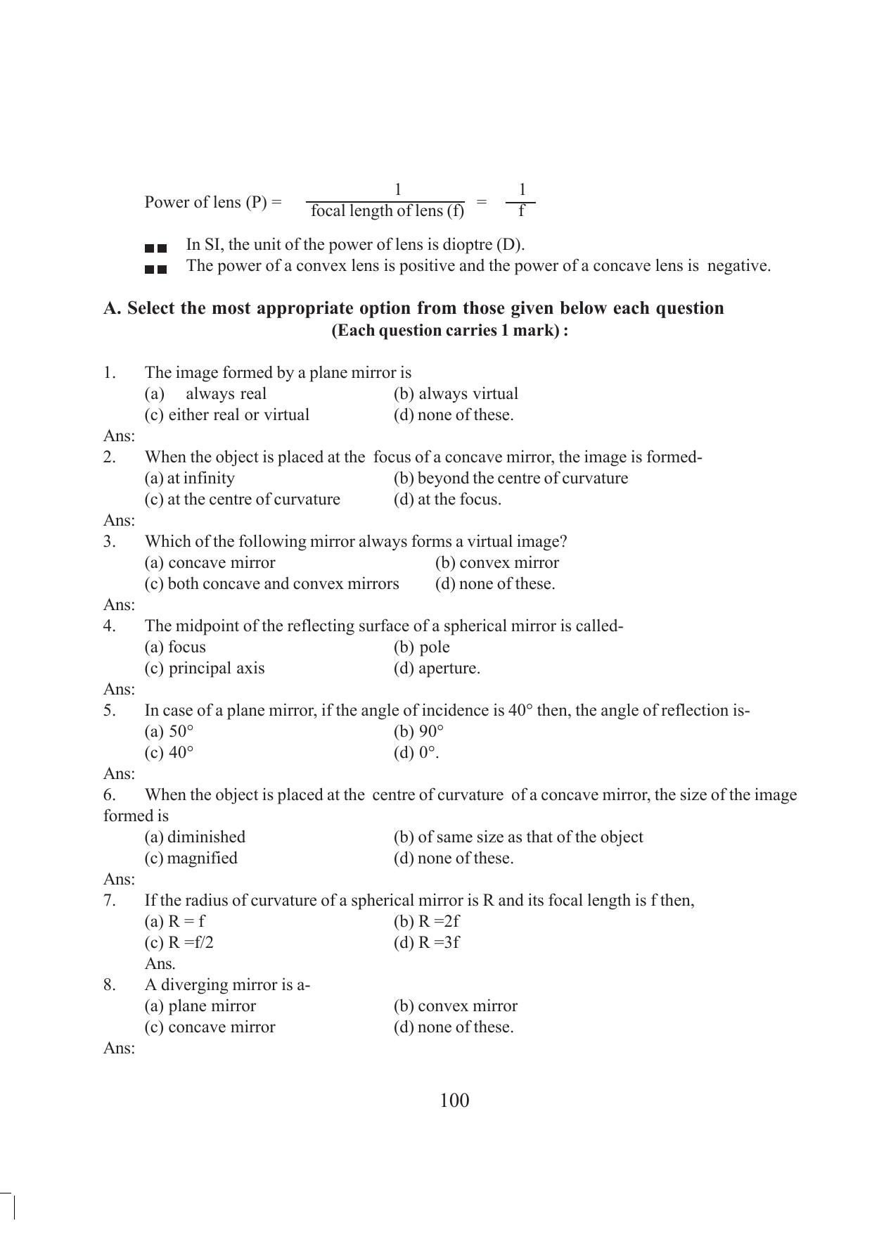 Tripura Board Class 10 Science English Version Workbooks - Page 106