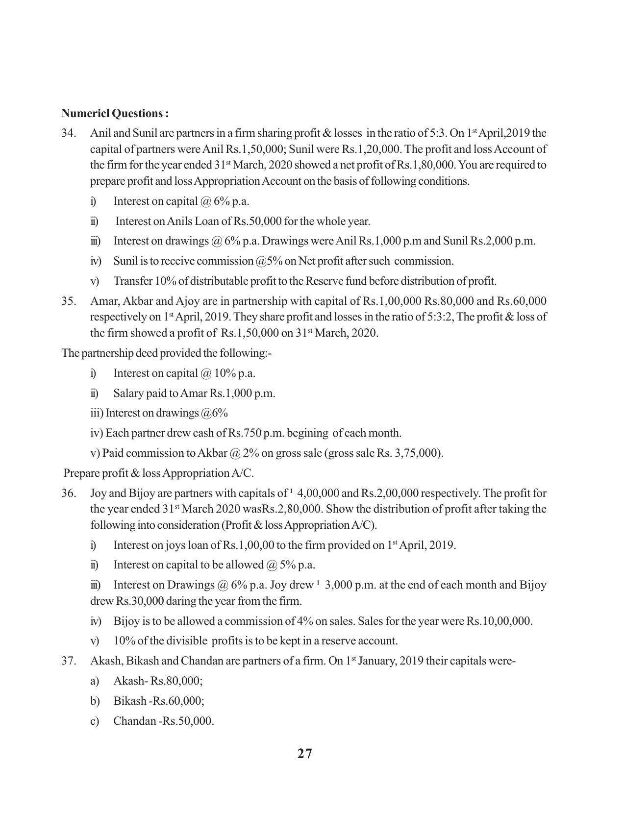 Tripura Board Class 12 Accountency English Version Workbooks - Page 31