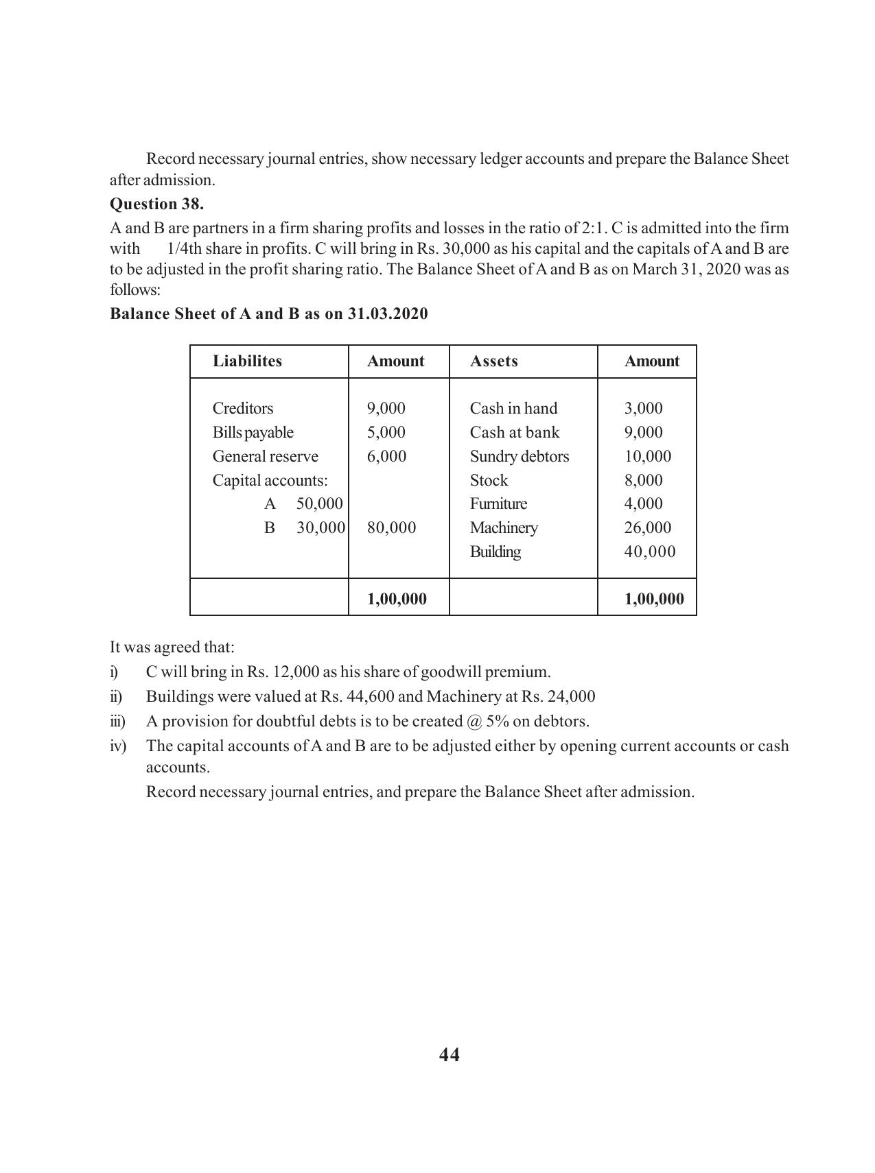 Tripura Board Class 12 Accountency English Version Workbooks - Page 48