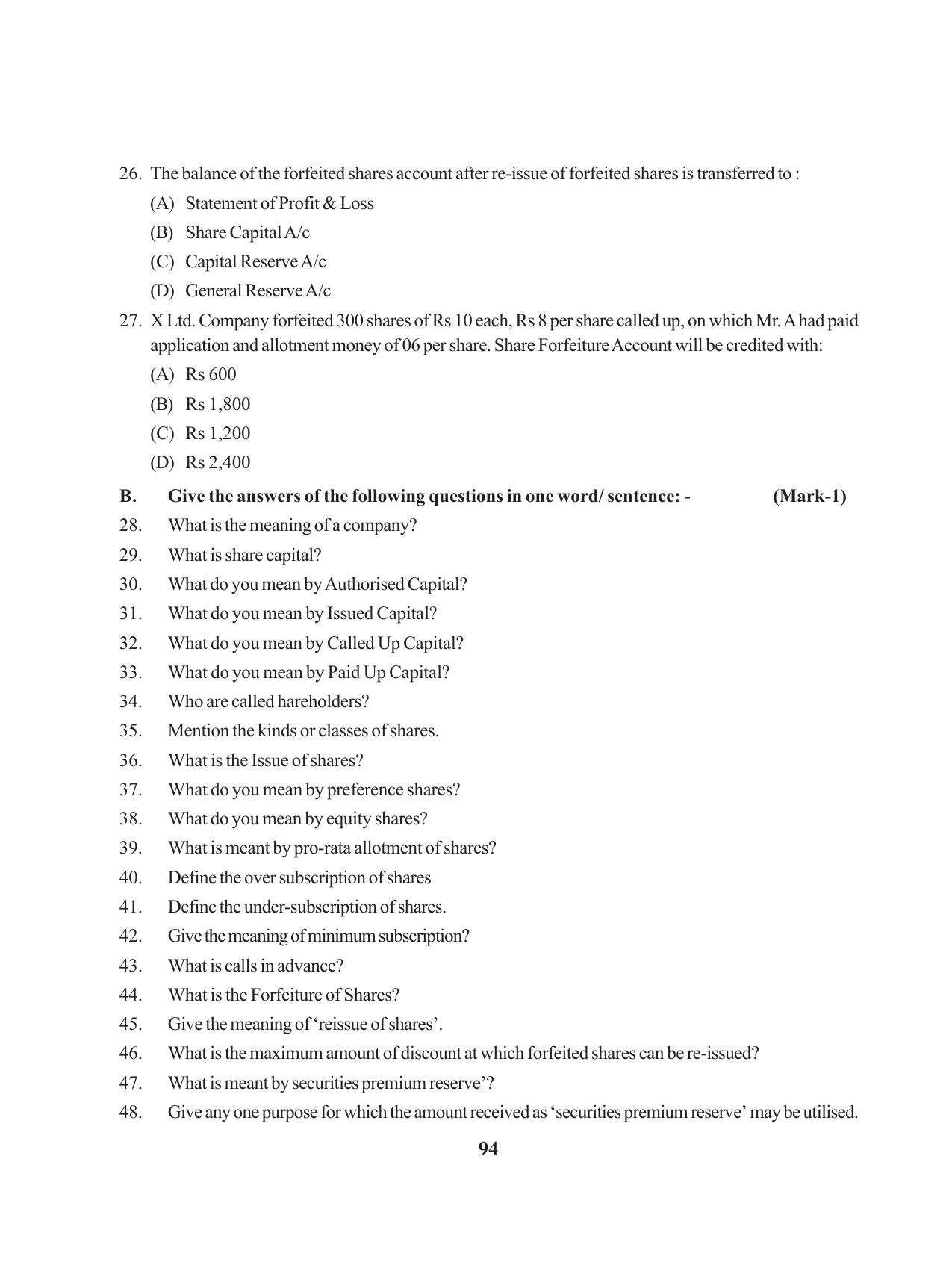 Tripura Board Class 12 Accountency English Version Workbooks - Page 98