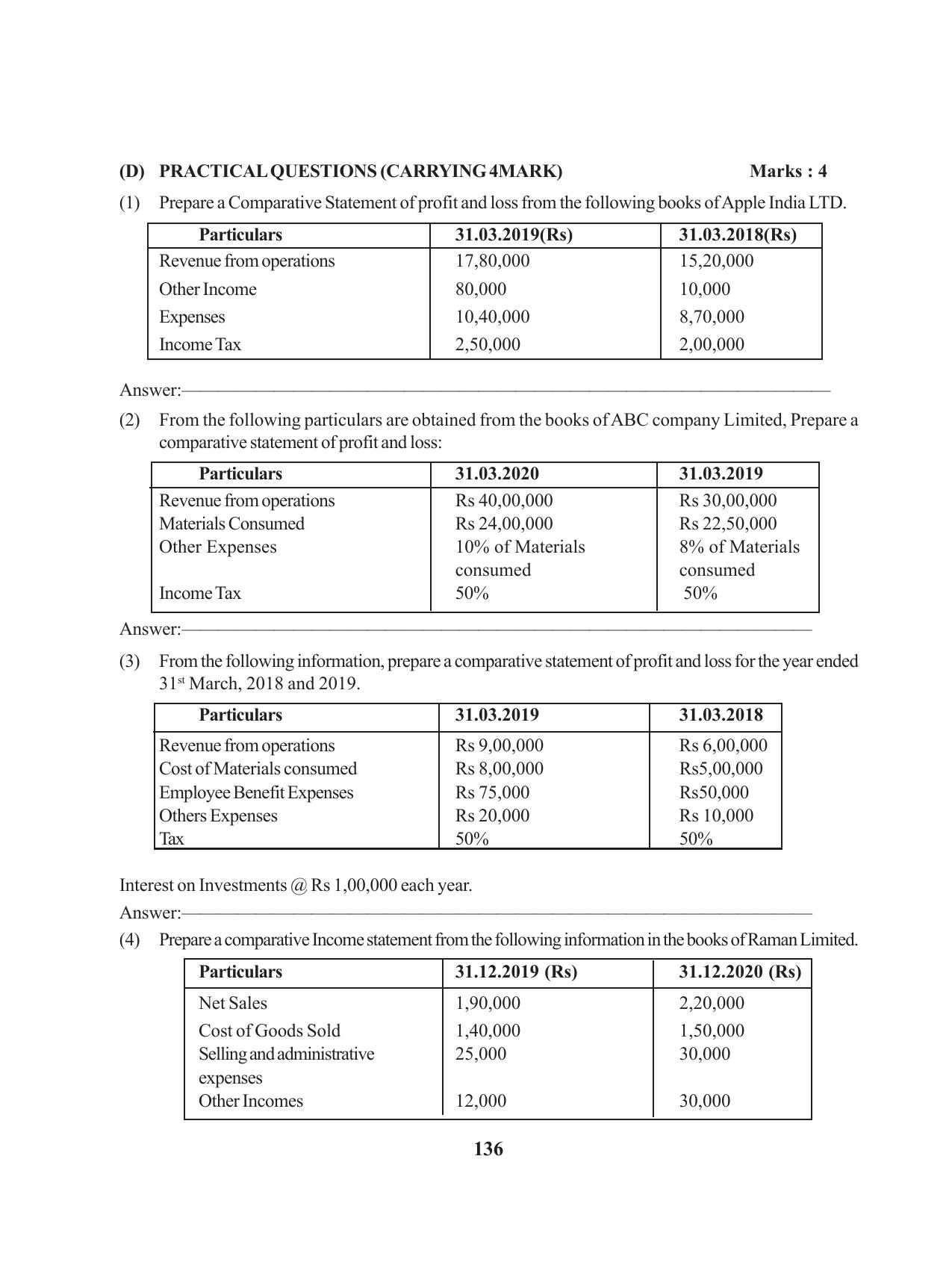 Tripura Board Class 12 Accountency English Version Workbooks - Page 140