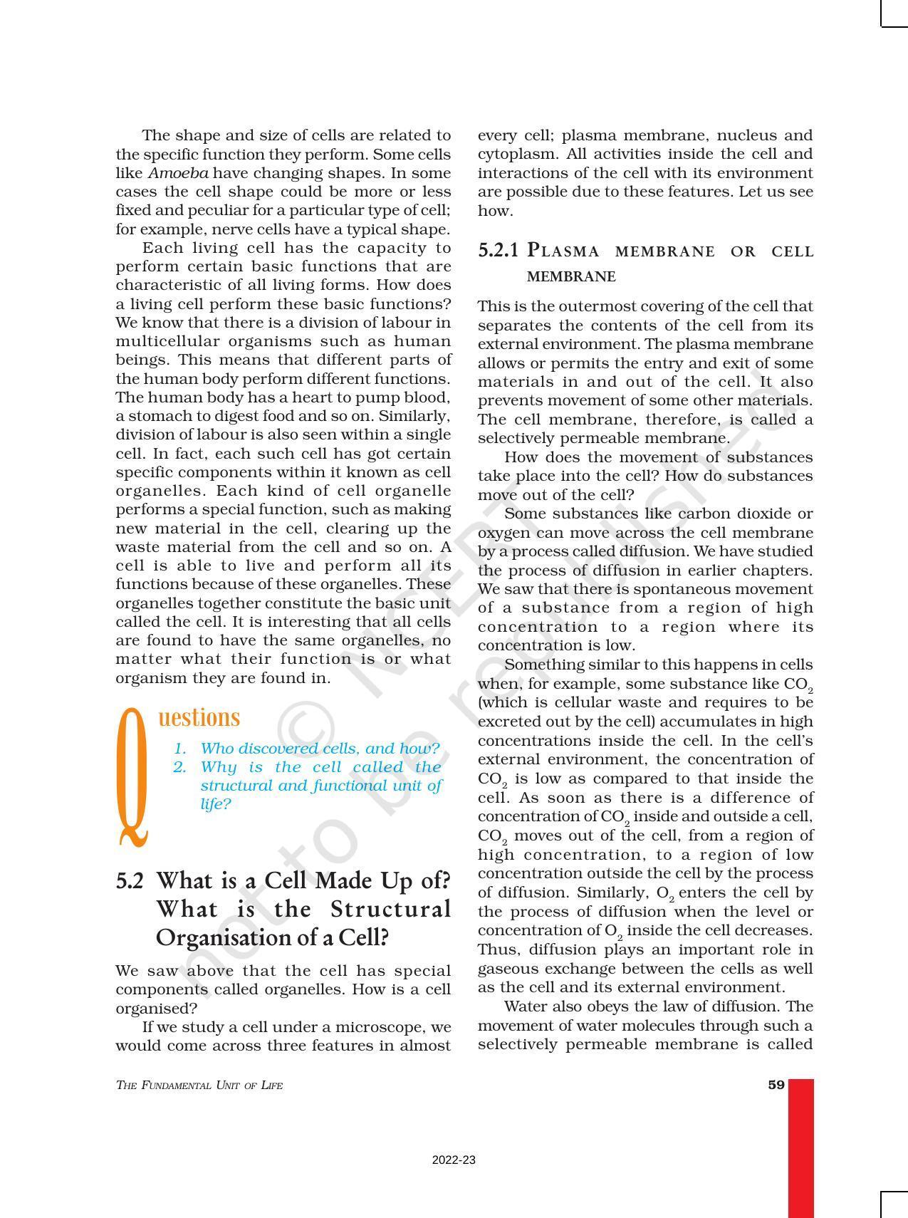 NCERT Book for Class 9 Science Chapter 5 The Fundamental Unit Of Life - Page 3