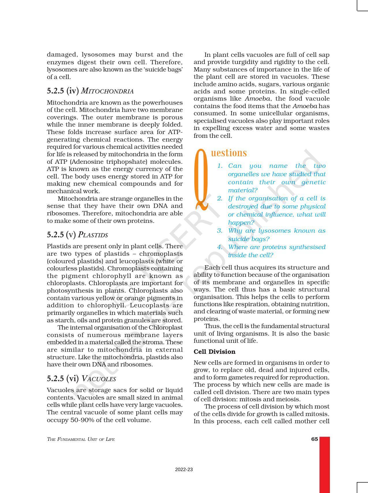 NCERT Book for Class 9 Science Chapter 5 The Fundamental Unit Of Life - Page 9